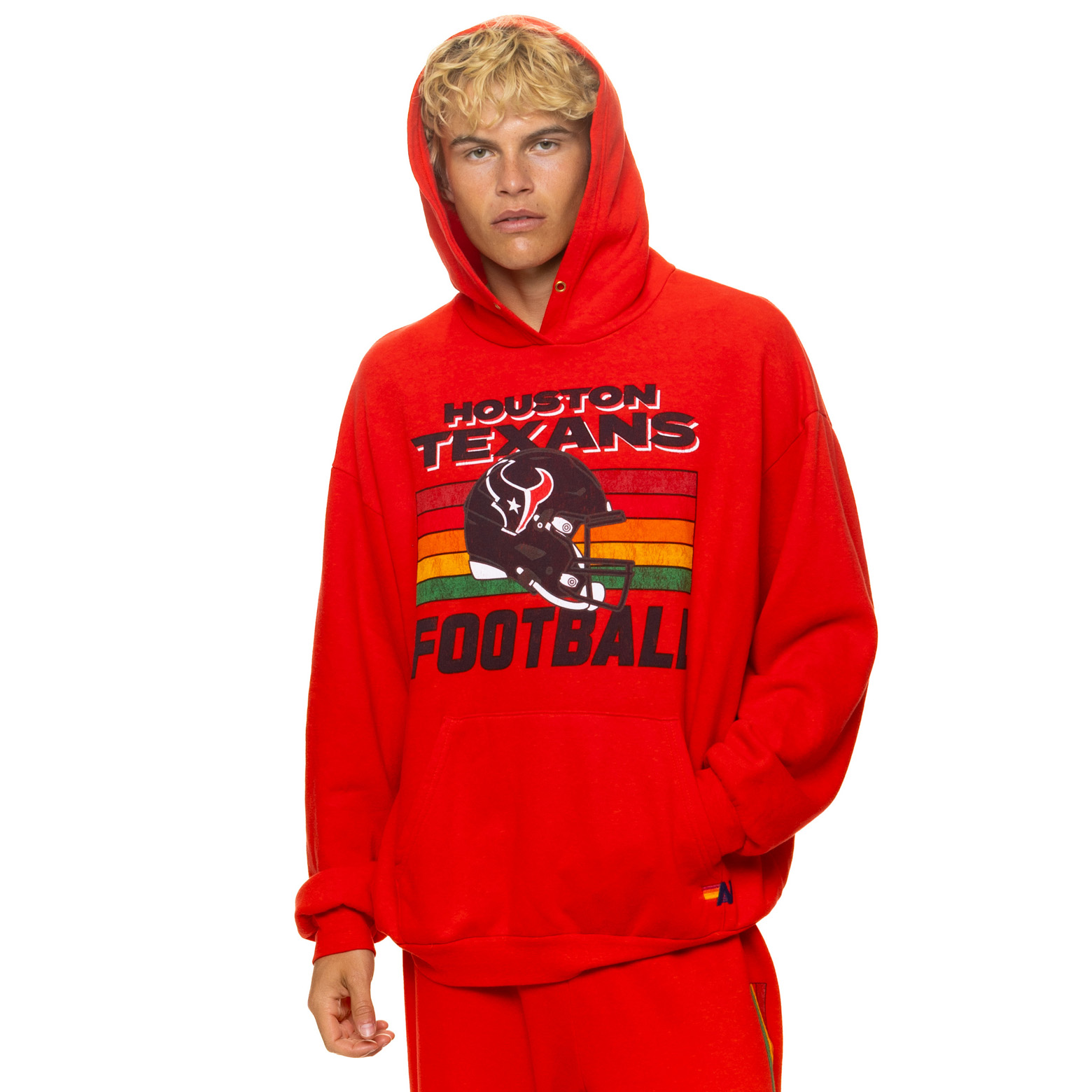 Unisex Aviator Nation Red Houston Texans Relaxed Tri-Blend Hoodie