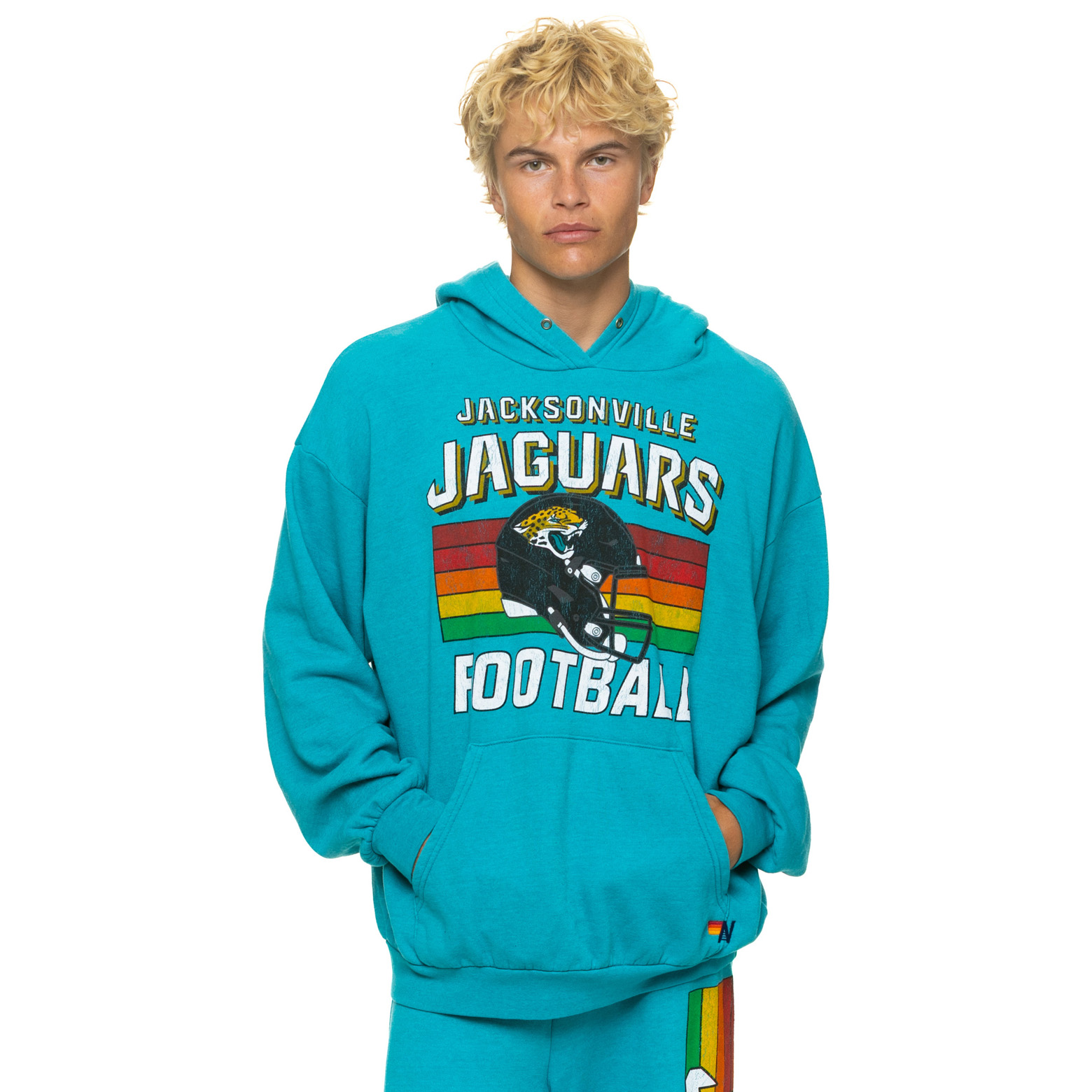Unisex Aviator Nation Teal Jacksonville Jaguars Relaxed Tri-Blend Hoodie
