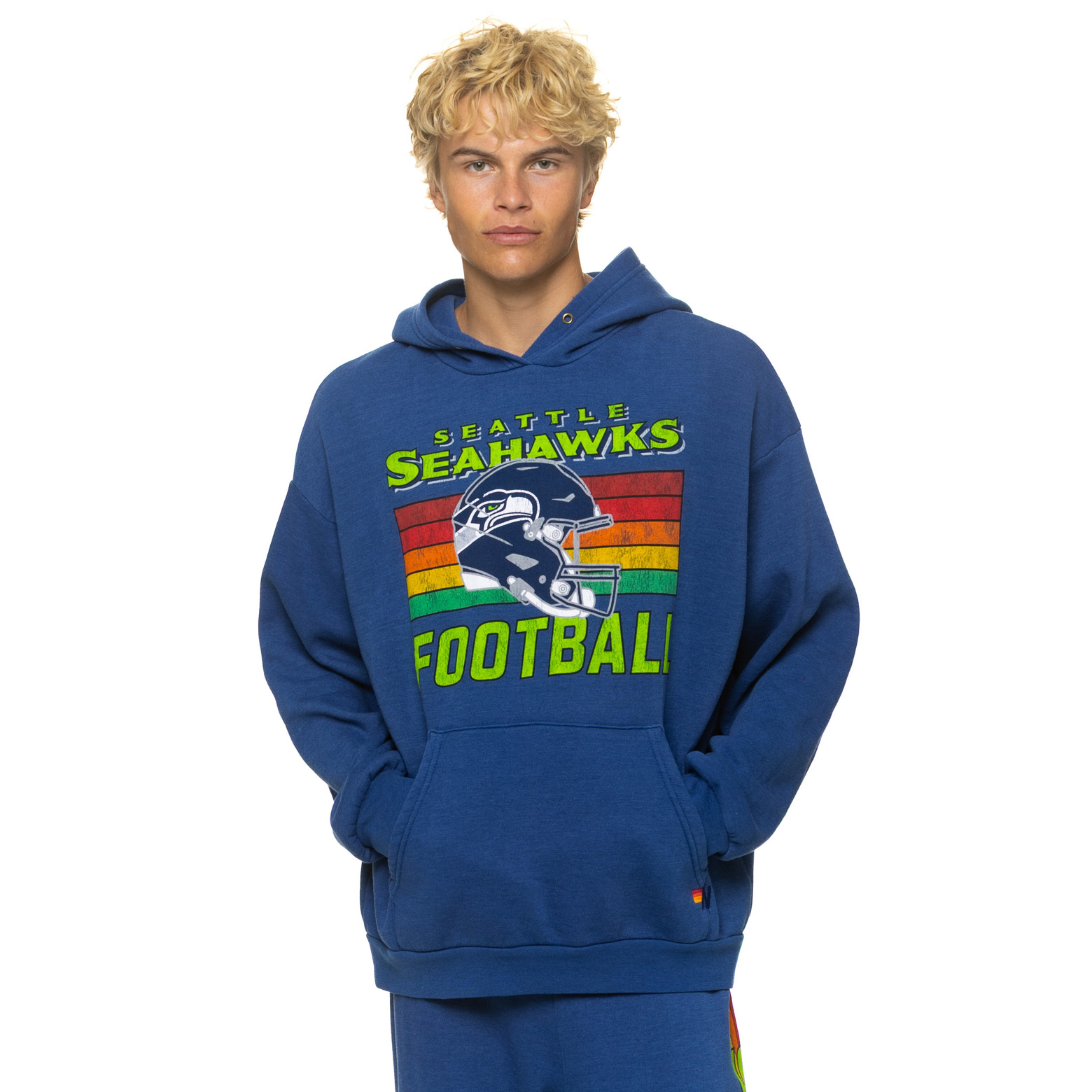 Unisex Aviator Nation College Navy Seattle Seahawks Relaxed Tri-Blend Hoodie