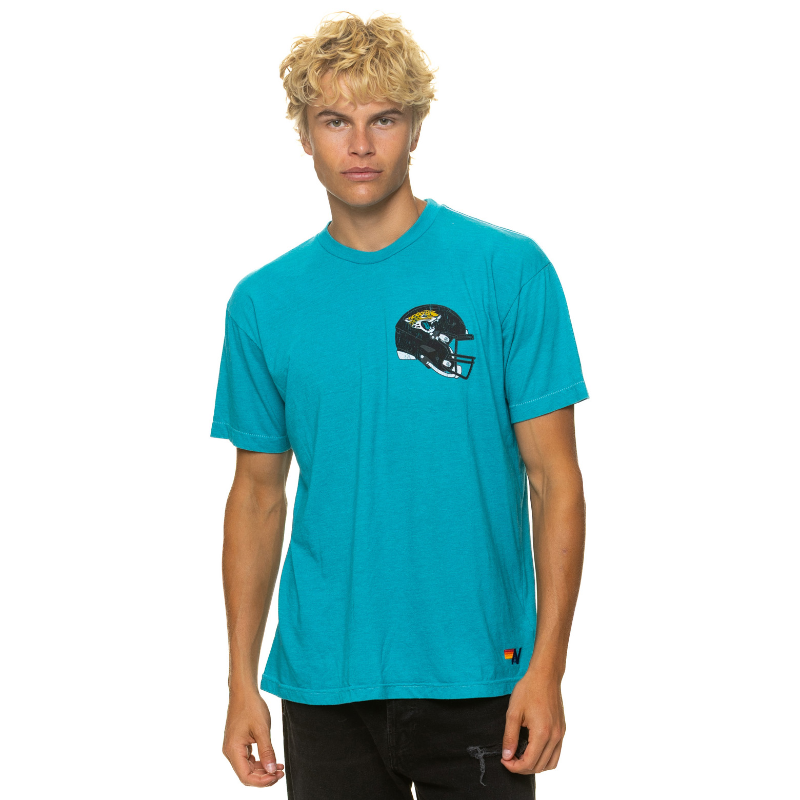 Unisex Aviator Nation Teal Jacksonville Jaguars Tri-Blend T-Shirt