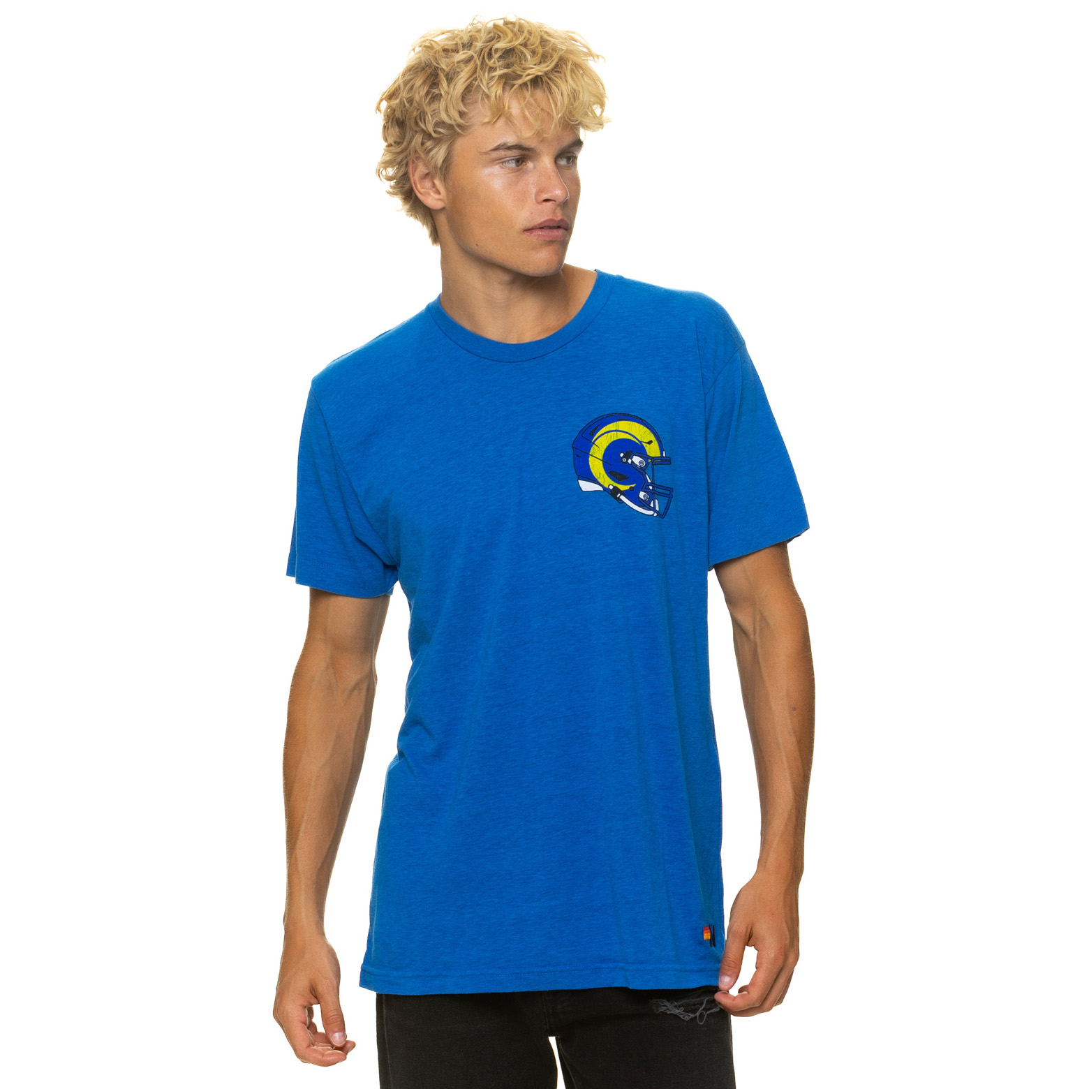 Unisex Aviator Nation Royal Los Angeles Rams Tri-Blend T-Shirt