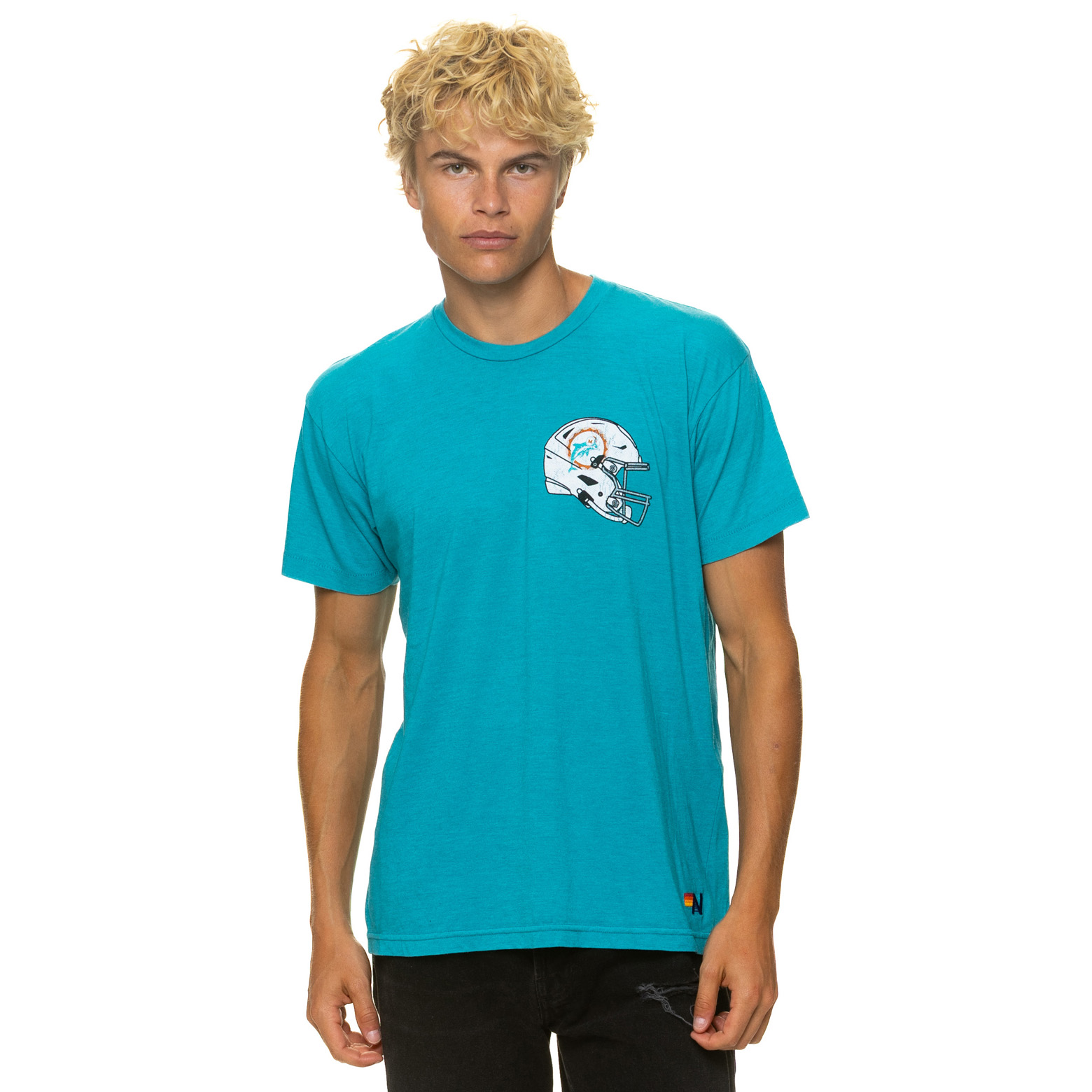 Unisex Aviator Nation Aqua Miami Dolphins Tri-Blend T-Shirt