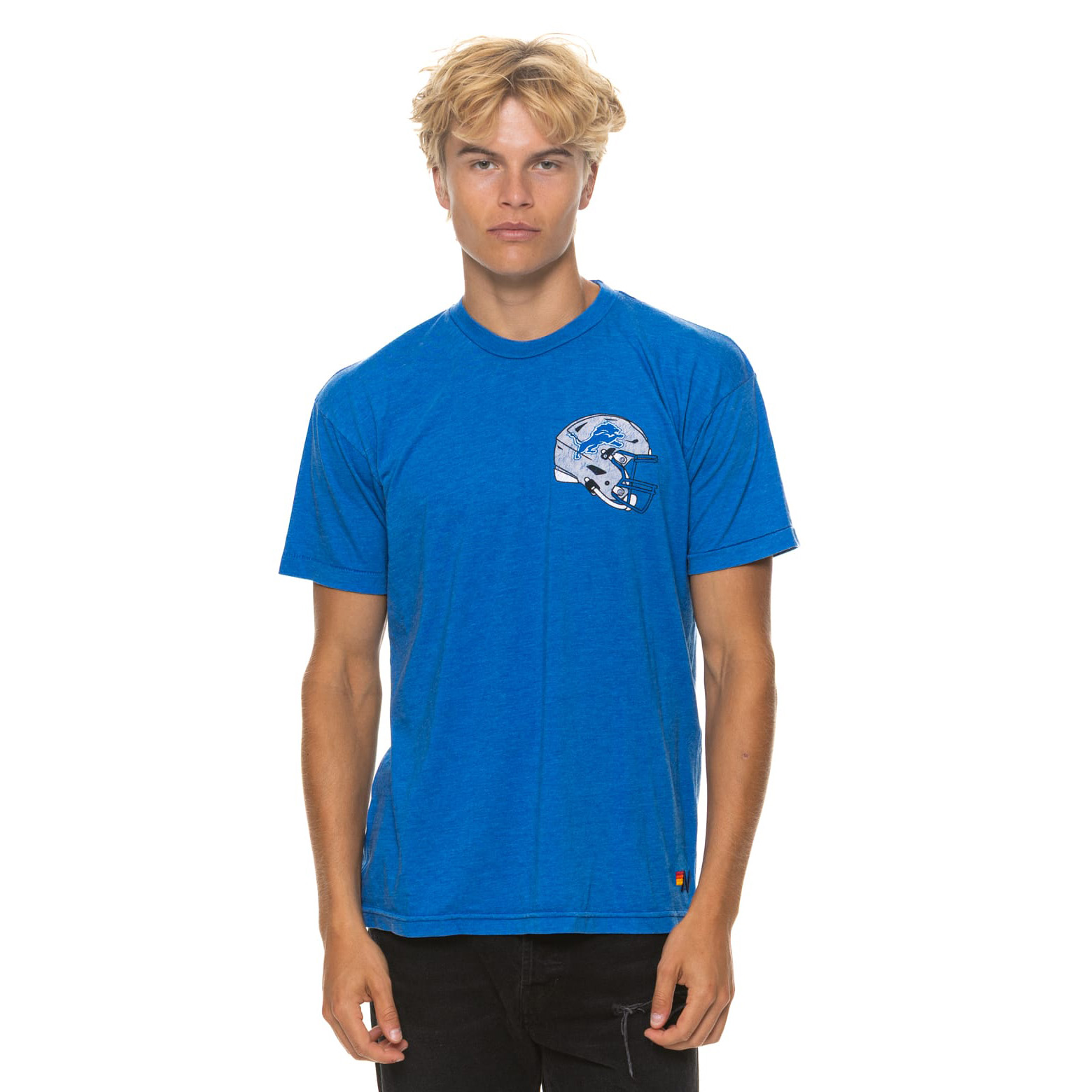 Unisex Aviator Nation Blue Detroit Lions Tri-Blend T-Shirt