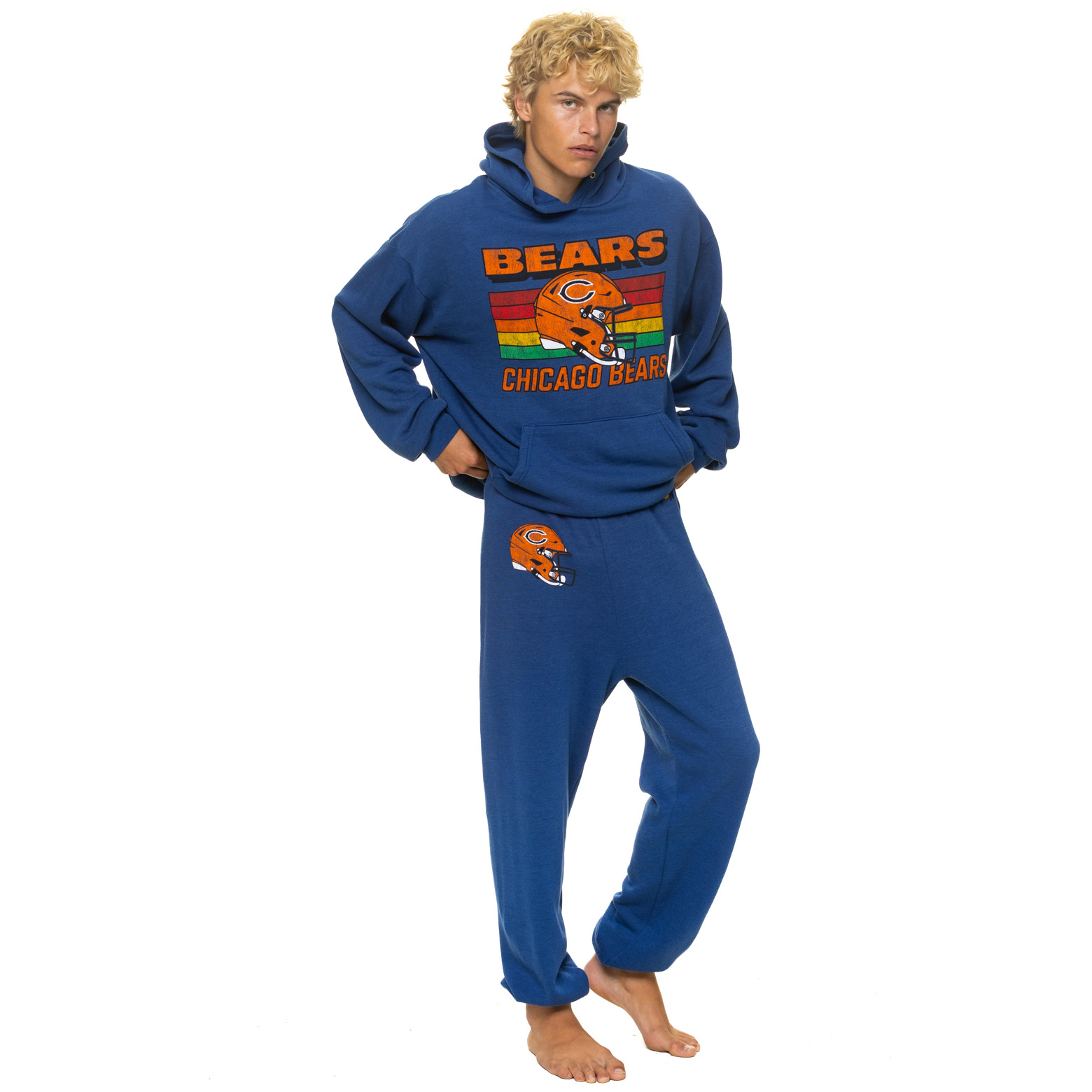 Unisex Aviator Nation Royal Chicago Bears Tri-Blend Sweatpants
