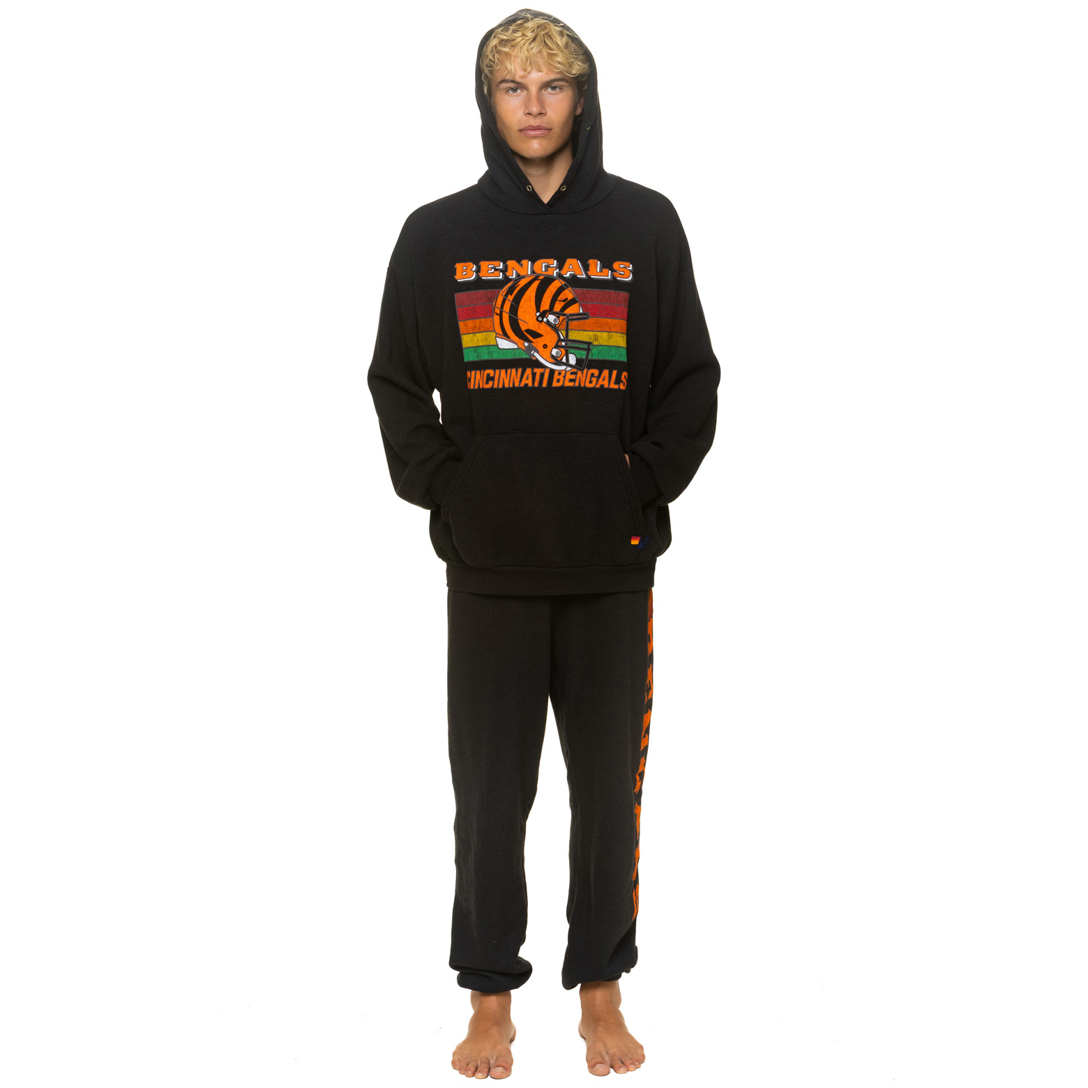 Unisex Aviator Nation Black Cincinnati Bengals Tri-Blend Sweatpants