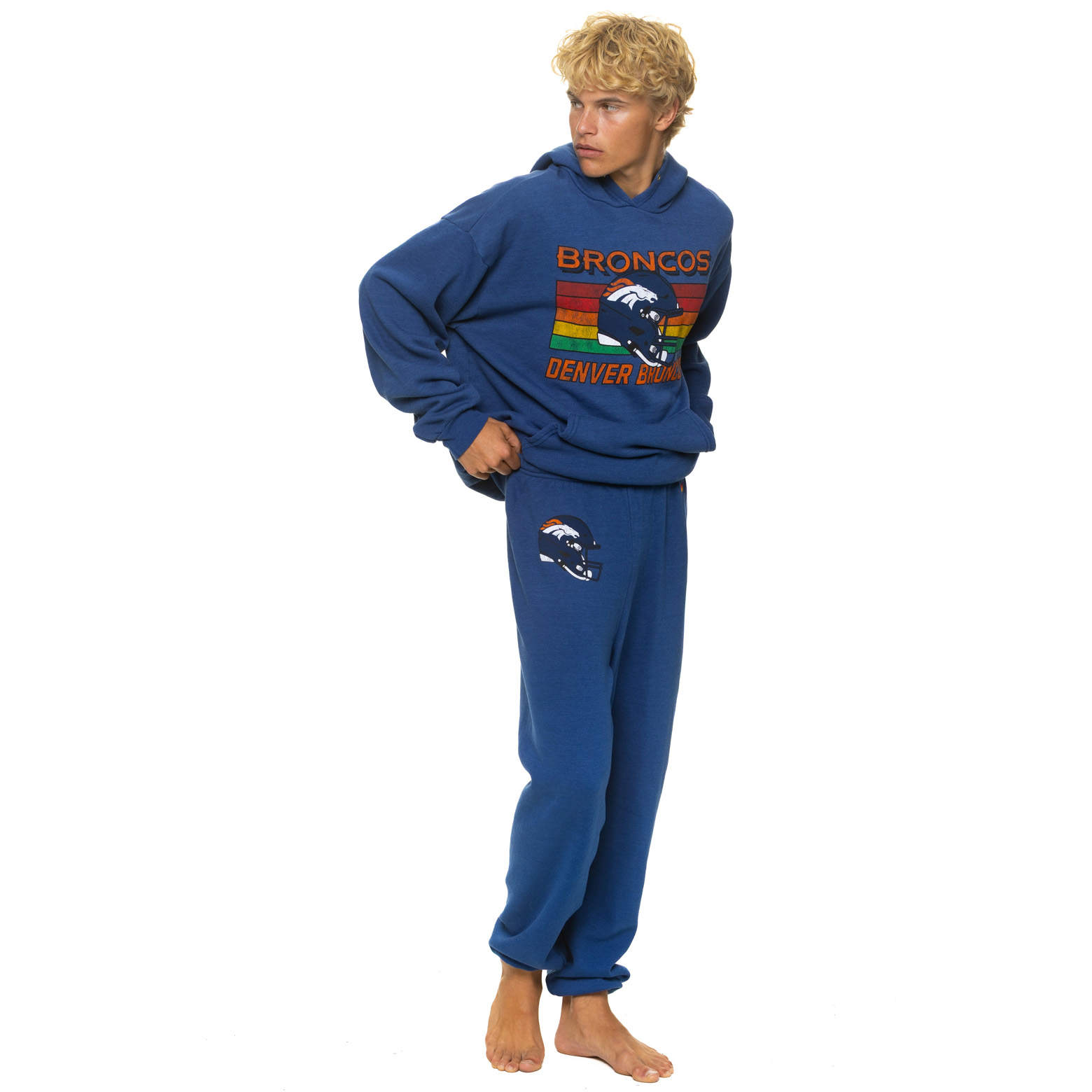 Unisex Aviator Nation Navy Denver Broncos Tri-Blend Sweatpants