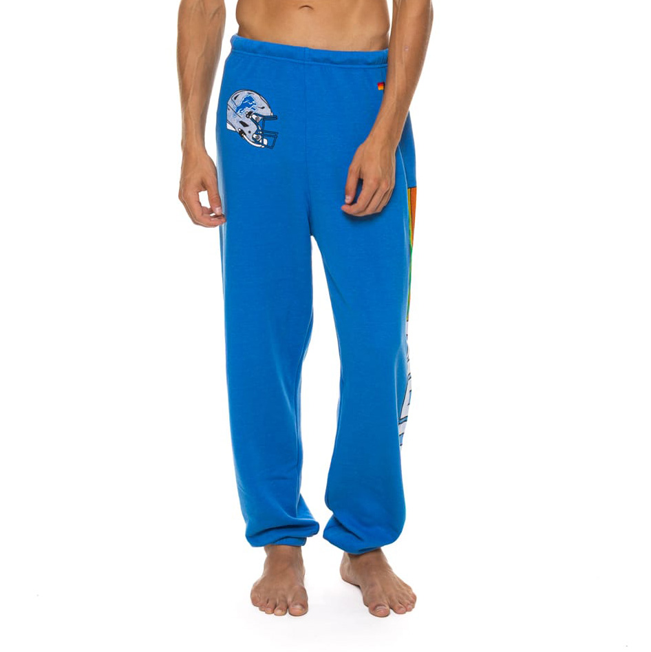 Unisex Aviator Nation Blue Detroit Lions Tri-Blend Sweatpants