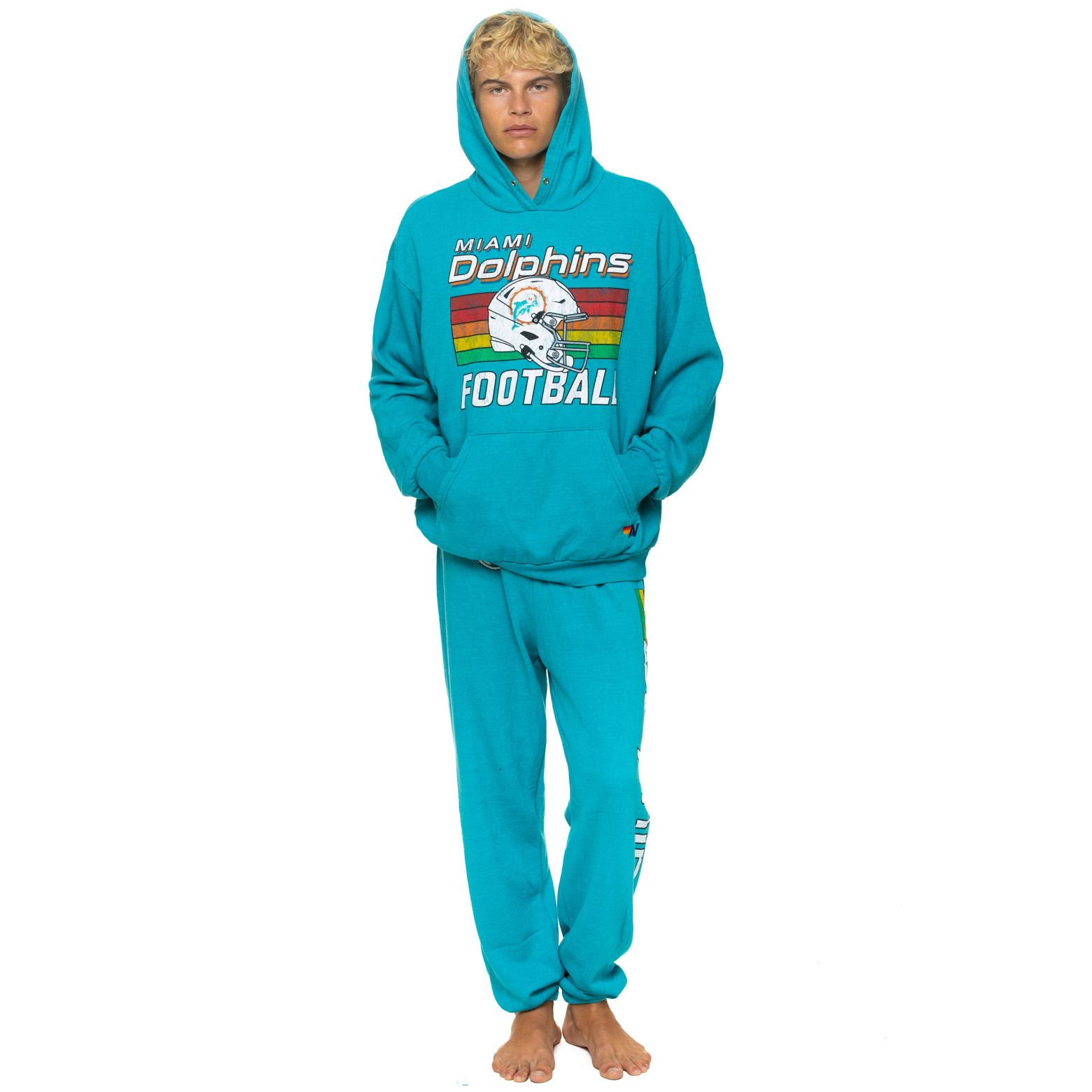 Unisex Aviator Nation Aqua Miami Dolphins Tri-Blend Sweatpants