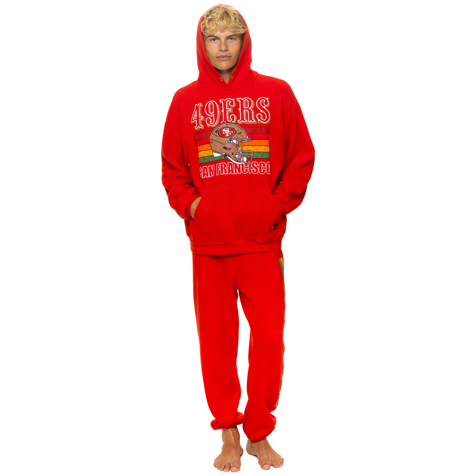 Unisex Aviator Nation Scarlet San Francisco 49ers Tri-Blend Sweatpants