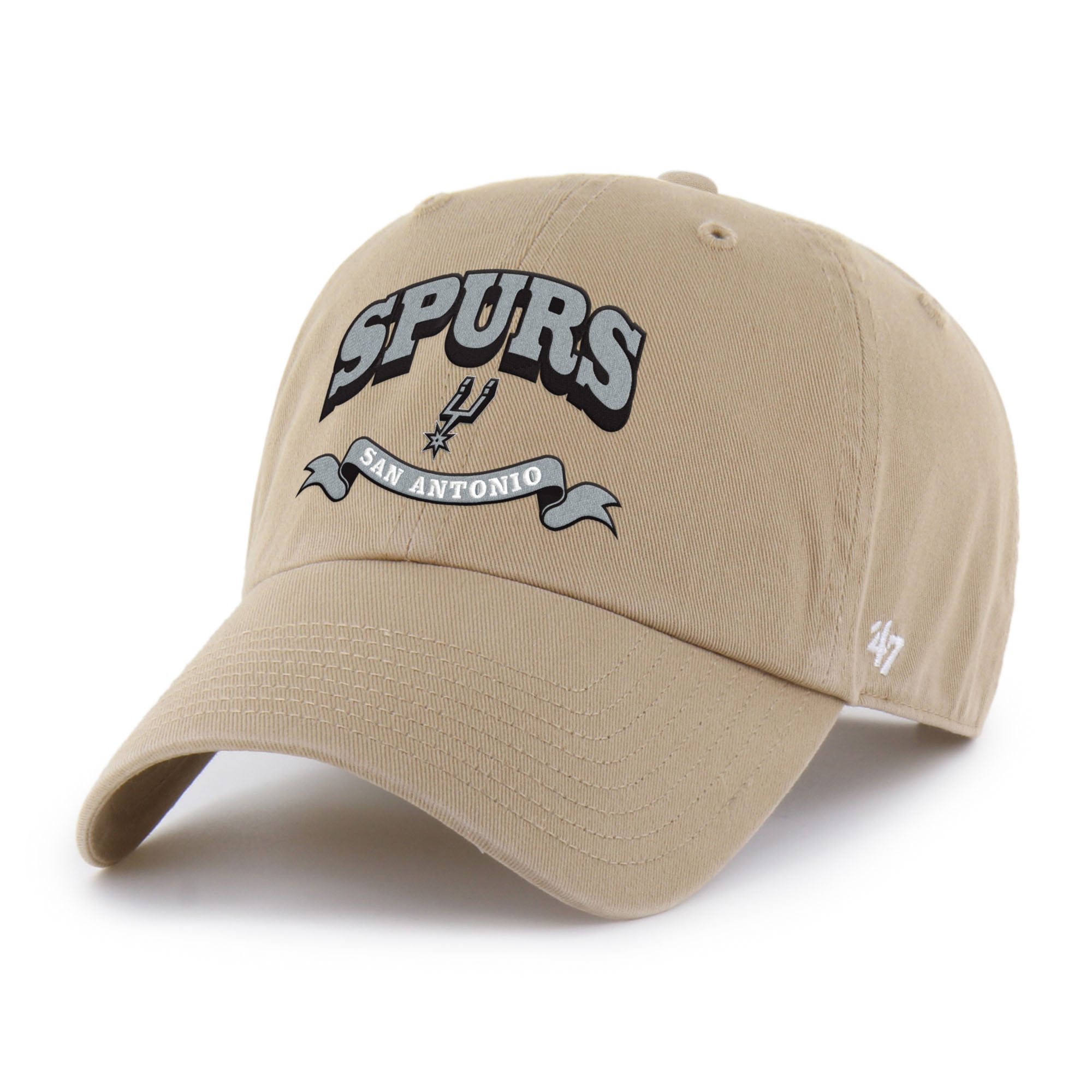 Men's '47  Khaki San Antonio Spurs Fast Break Chase Region Clean Up Adjustable Hat