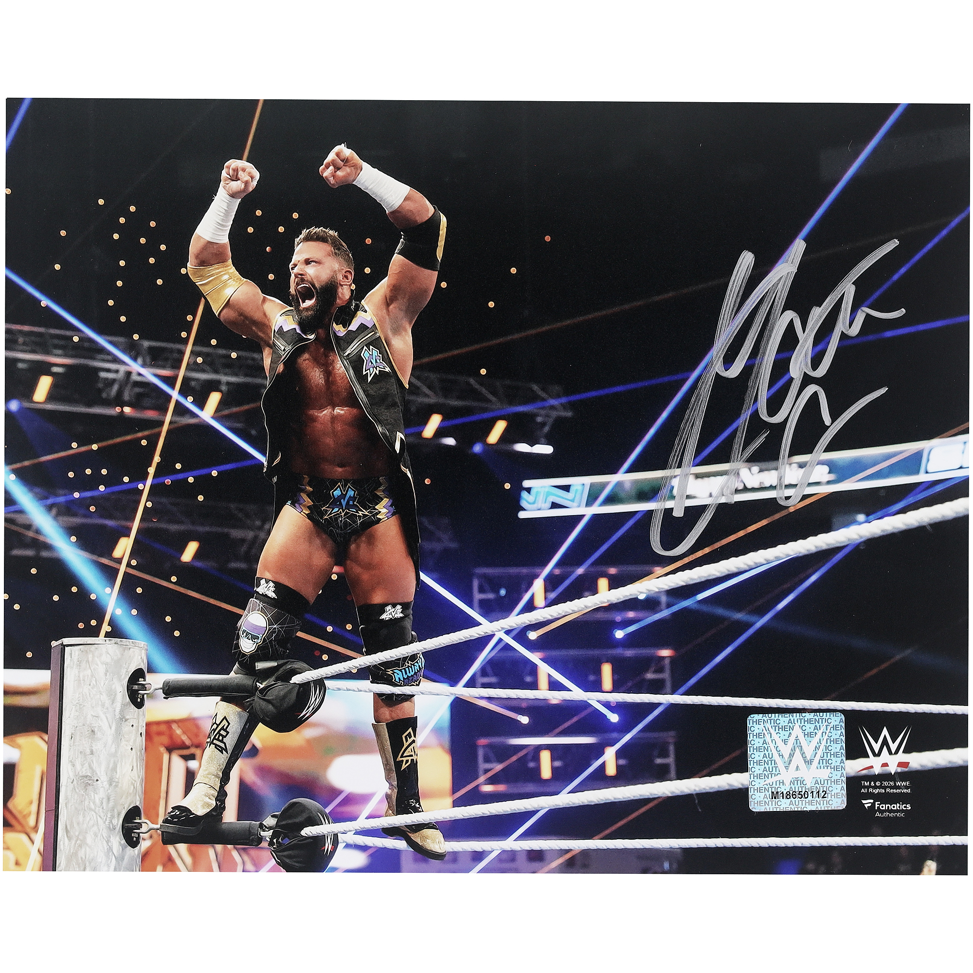 Matt Cardona WWE Autographed 8″ x 10″ On The Ropes Entrance Photograph Matt Cardona WWE Autographed 8″ x 10″ On The Ropes Entrance Photograph