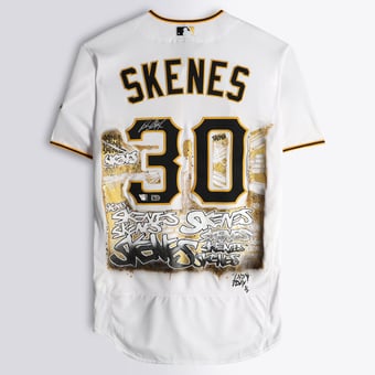 Paul Skenes Pittsburgh Pirates Autographed White Nike Authentic Jersey - Art by Lady Jday - Limited Edition #1/1 - NF70445034