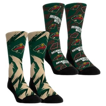 Unisex Rock Em  Red Minnesota Wild Game Day Two-Pack Crew Socks