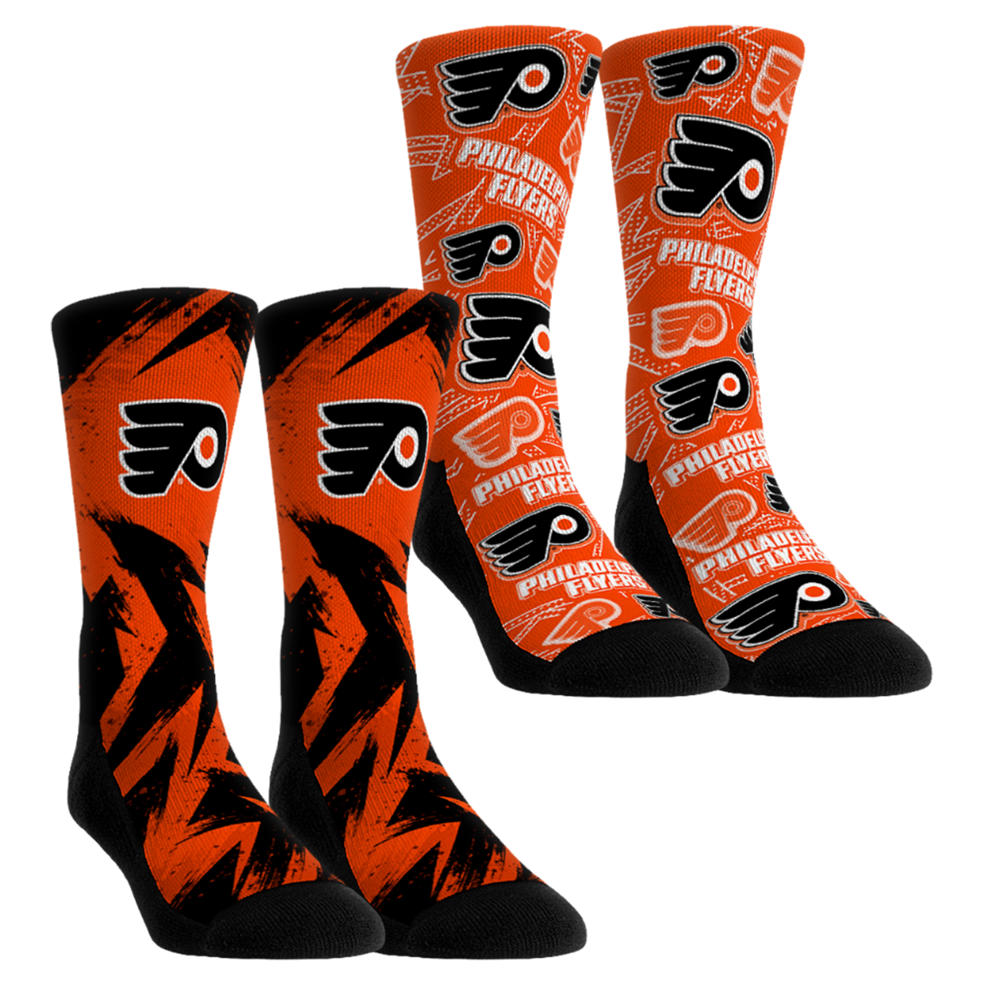 Youth Rock Em  Orange Philadelphia Flyers Game Day Two-Pack Crew Socks