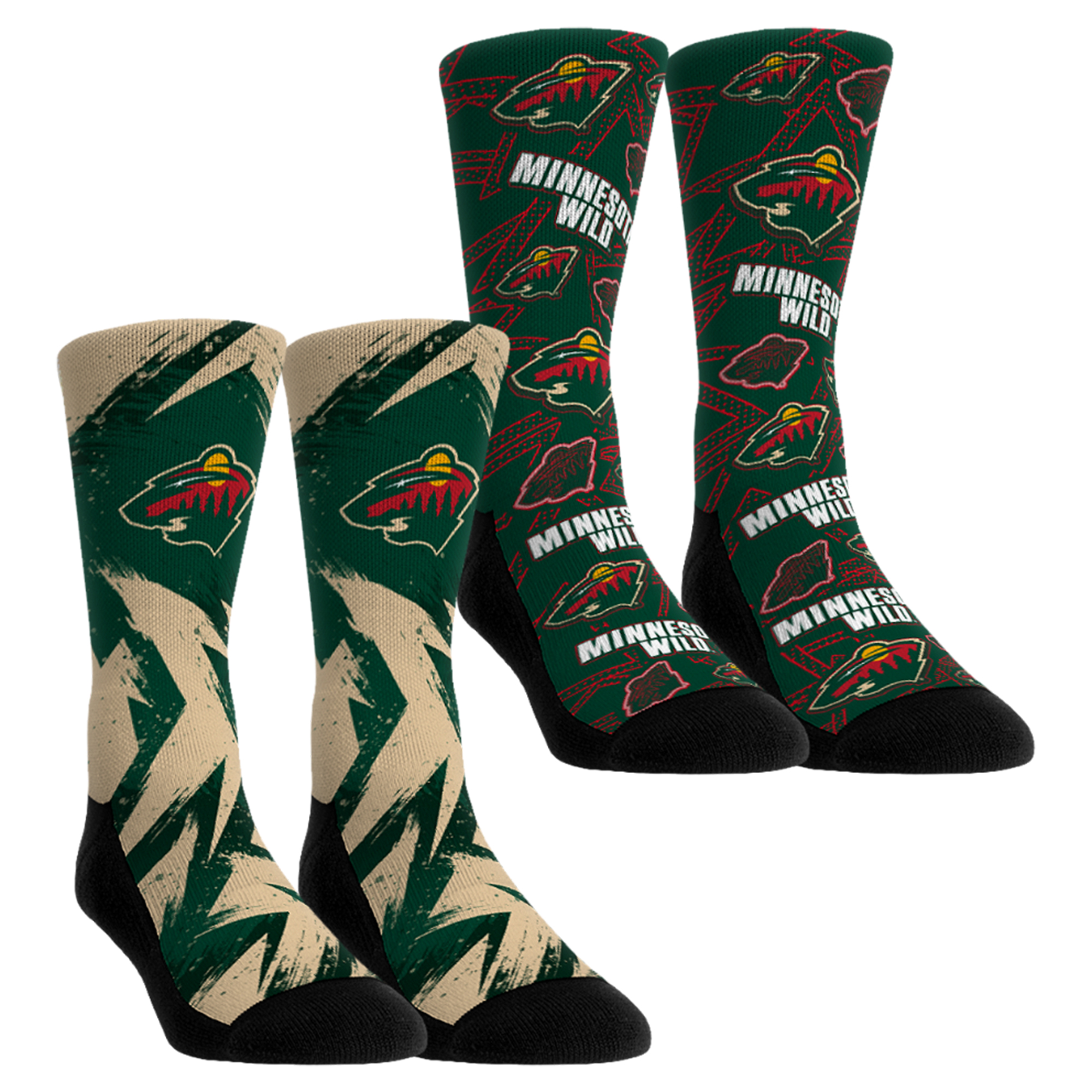 Youth Rock Em  Red Minnesota Wild Game Day Two-Pack Crew Socks