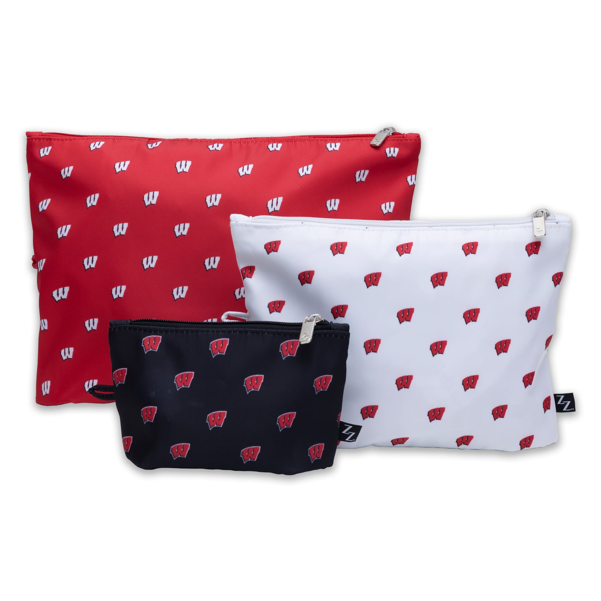 ZooZatz Wisconsin Badgers 3-Pack Pouch Set