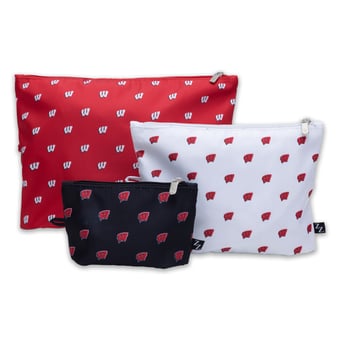 ZooZatz Wisconsin Badgers 3-Pack Pouch Set