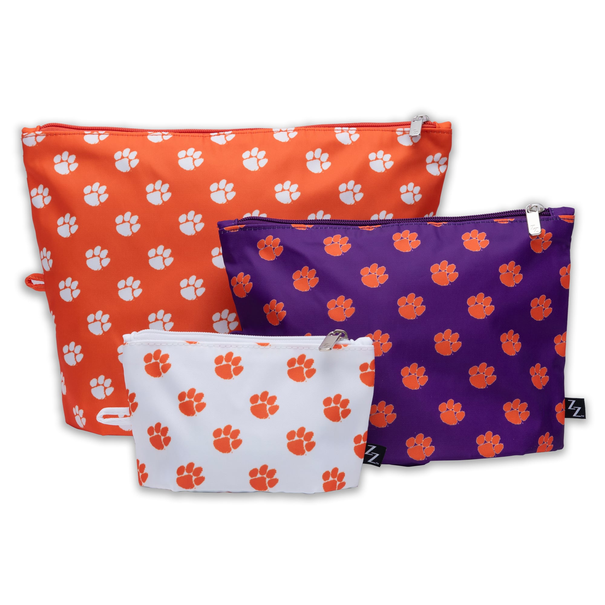 ZooZatz Clemson Tigers 3-Pack Pouch Set