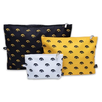 ZooZatz Iowa Hawkeyes 3-Pack Pouch Set
