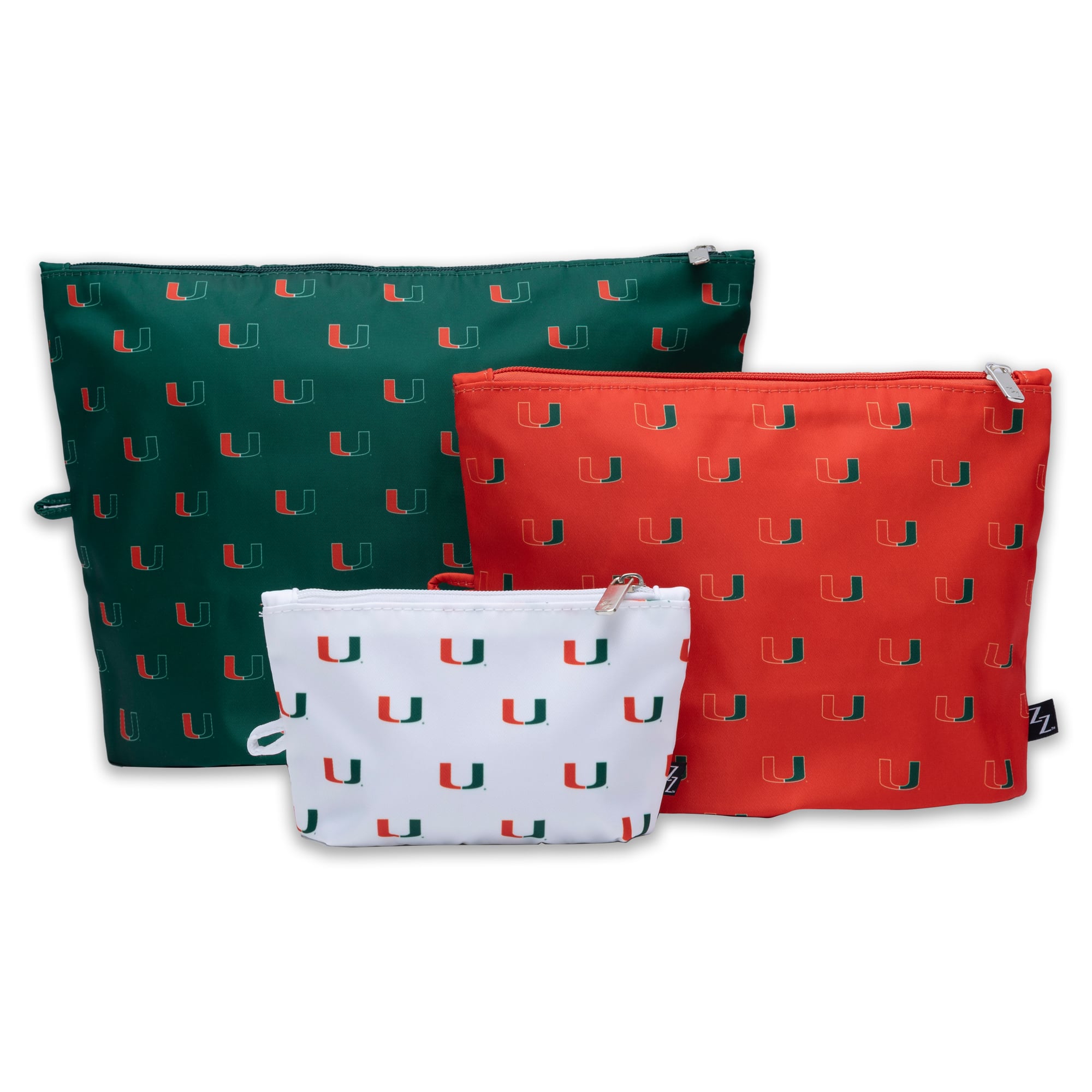ZooZatz Miami Hurricanes 3-Pack Pouch Set