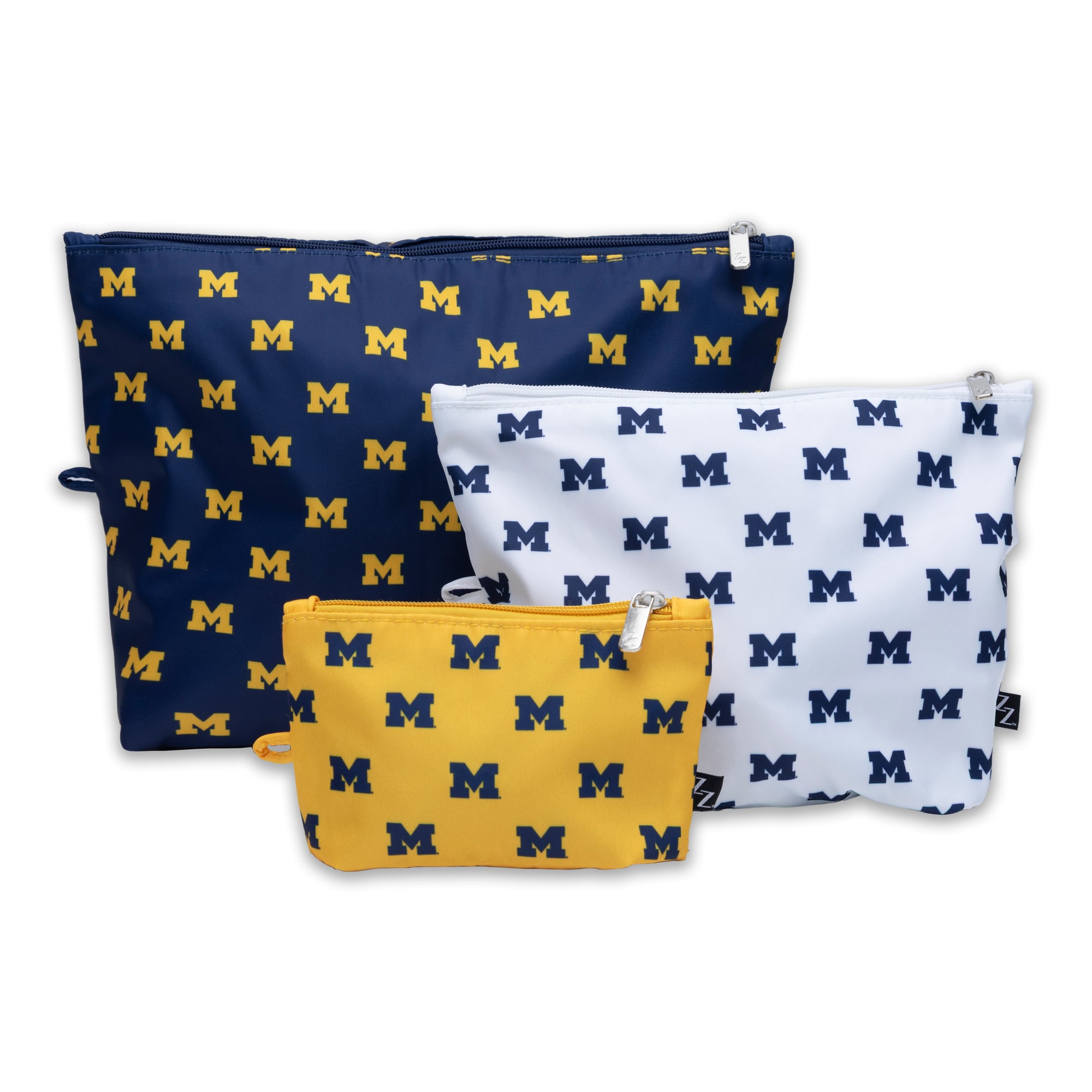 ZooZatz Michigan Wolverines 3-Pack Pouch Set