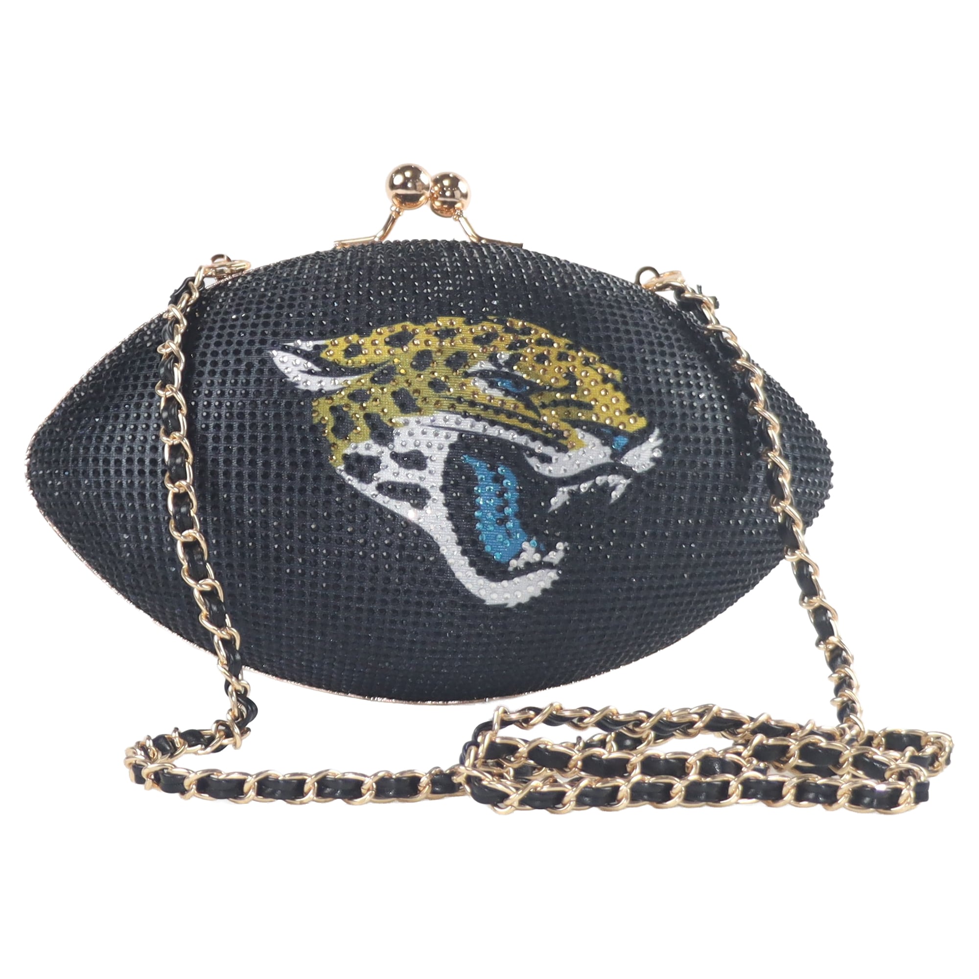 Women's FABGATING by Cuce  Black Jacksonville Jaguars Team Color Crystal Football Purse