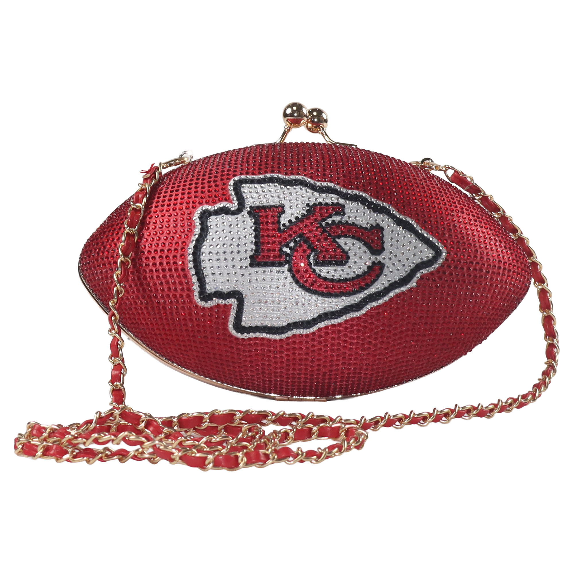 Women's Cuce Kansas City Chiefs Team Color Crystal Football Purse