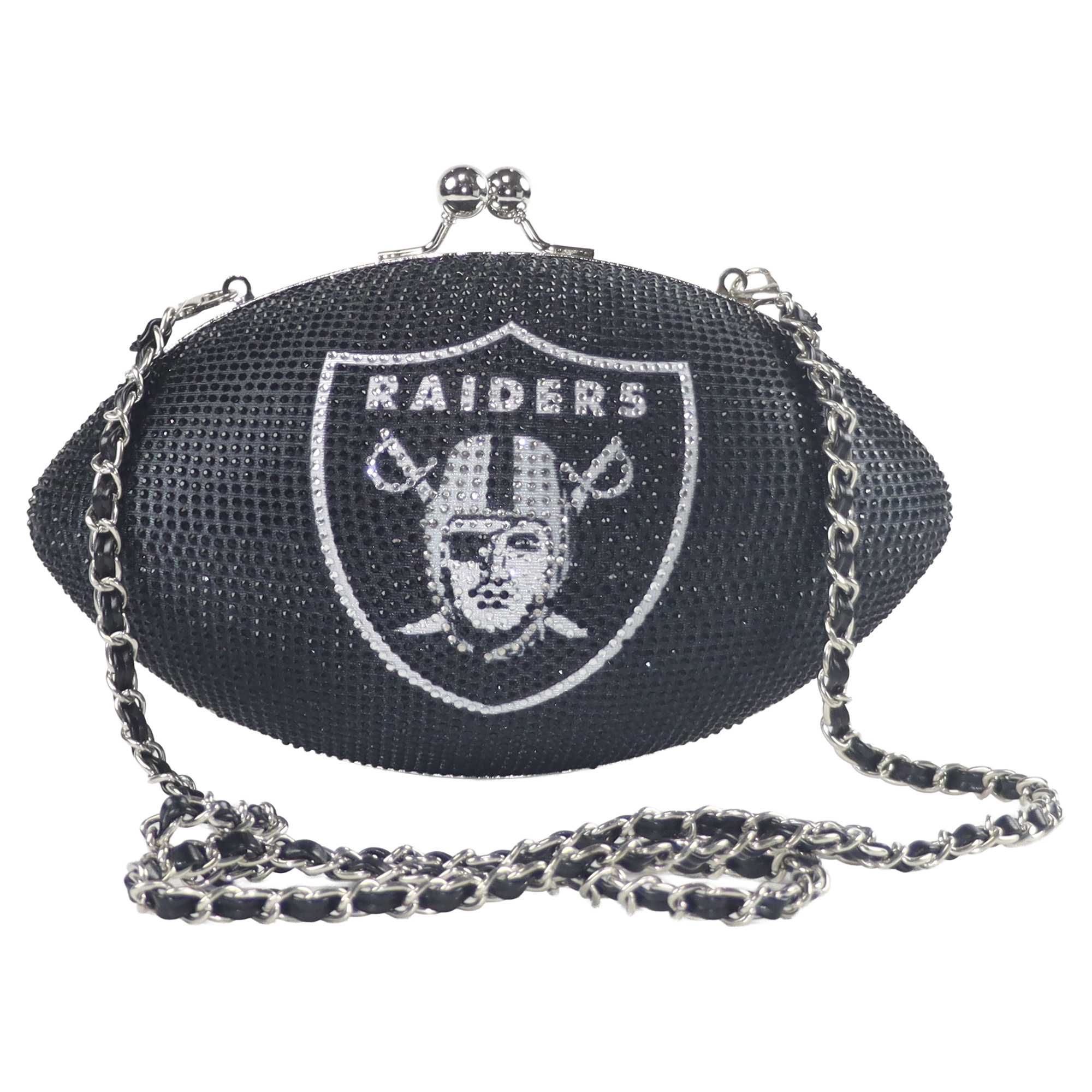 Women's FABGATING by Cuce  Black Las Vegas Raiders Team Color Crystal Football Purse
