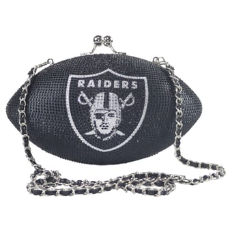 Women's FABGATING by Cuce  Black Las Vegas Raiders Team Color Crystal Football Purse