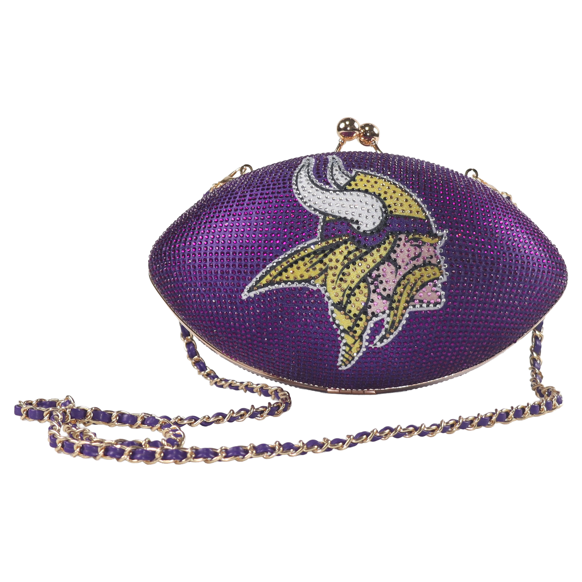 Women's Cuce Minnesota Vikings Team Color Crystal Football Purse