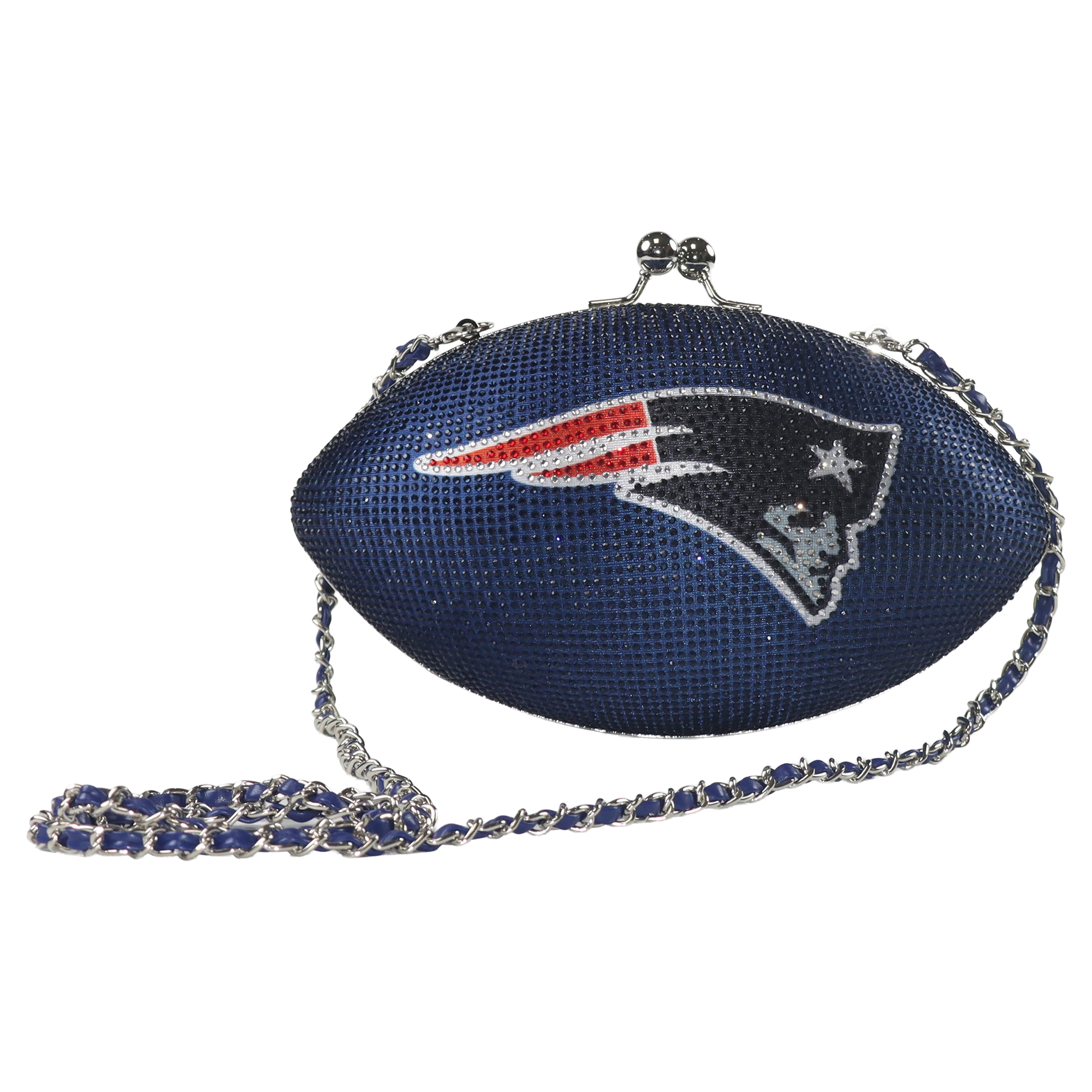 Women's Cuce New England Patriots Team Color Crystal Football Purse