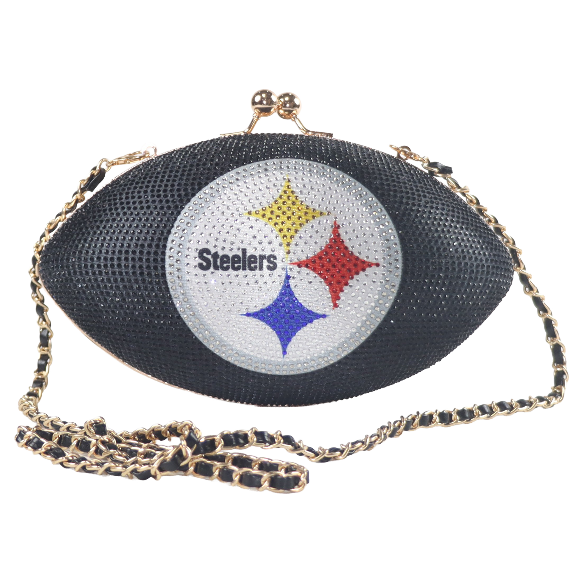 Women’s Cuce Pittsburgh Steelers Team Color Crystal Football Purse