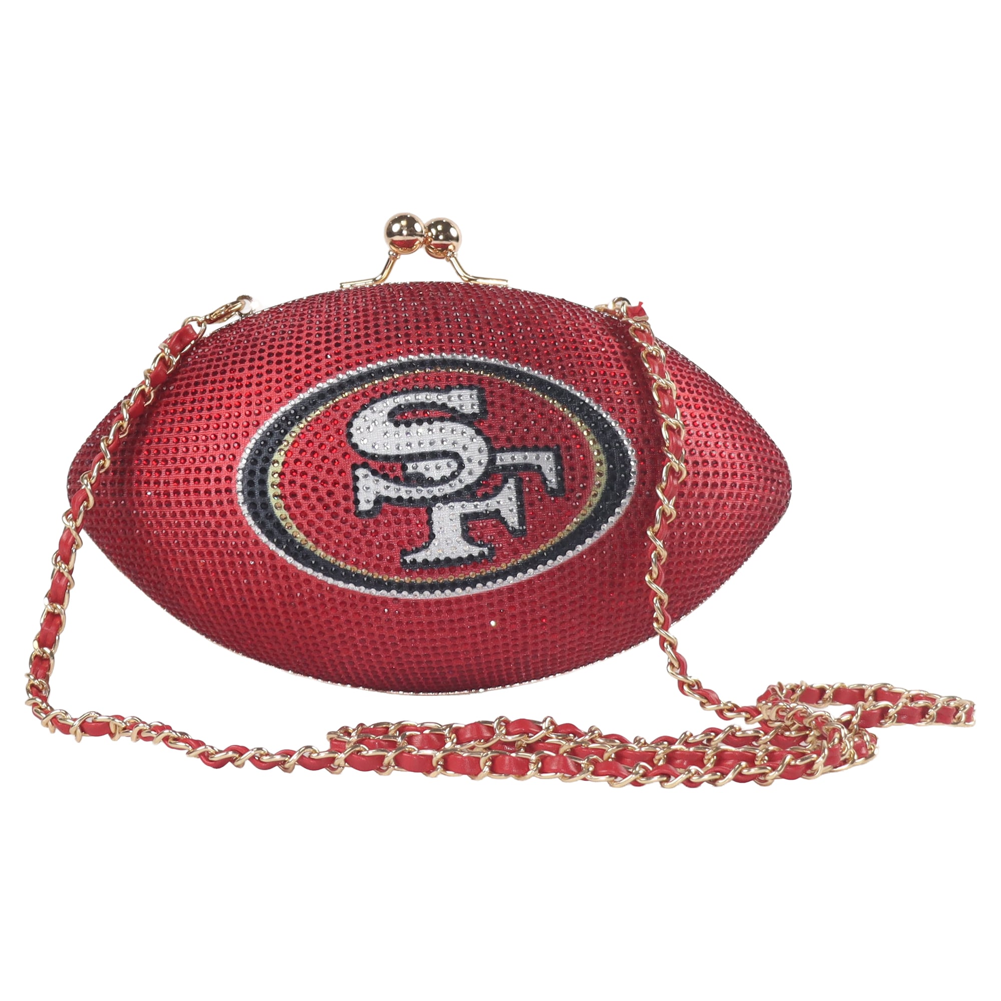 Women's FABGATING by Cuce  Scarlet San Francisco 49ers Team Color Crystal Football Purse