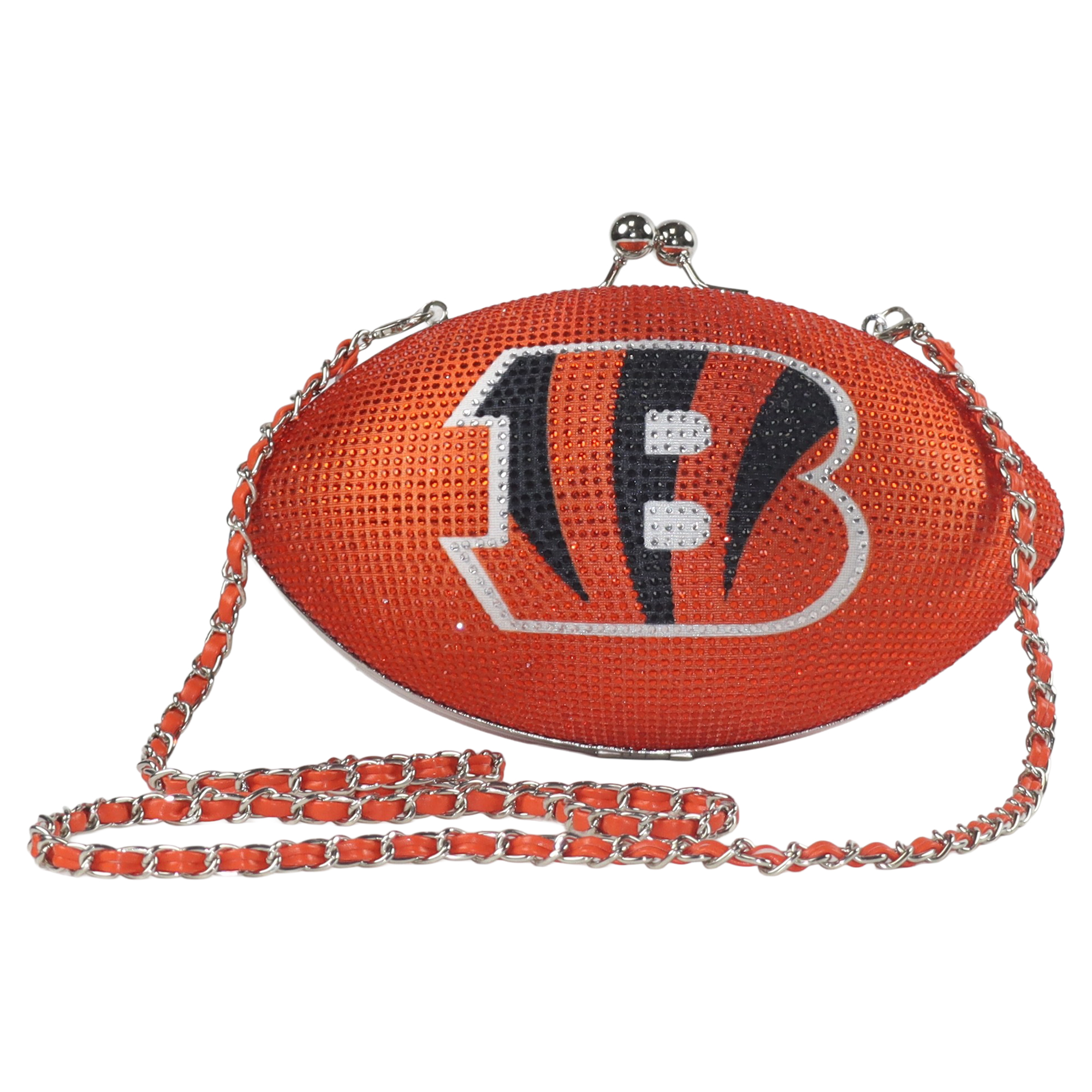 Women's Cuce Cincinnati Bengals Team Color Crystal Football Purse