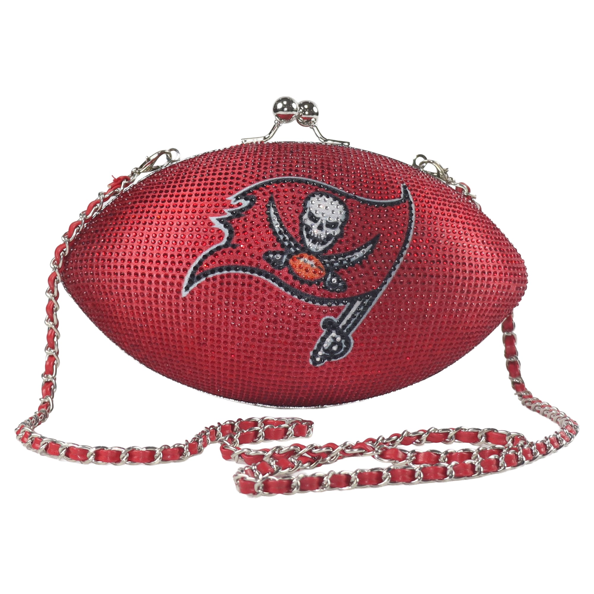 Women's FABGATING by Cuce  Red Tampa Bay Buccaneers Team Color Crystal Football Purse