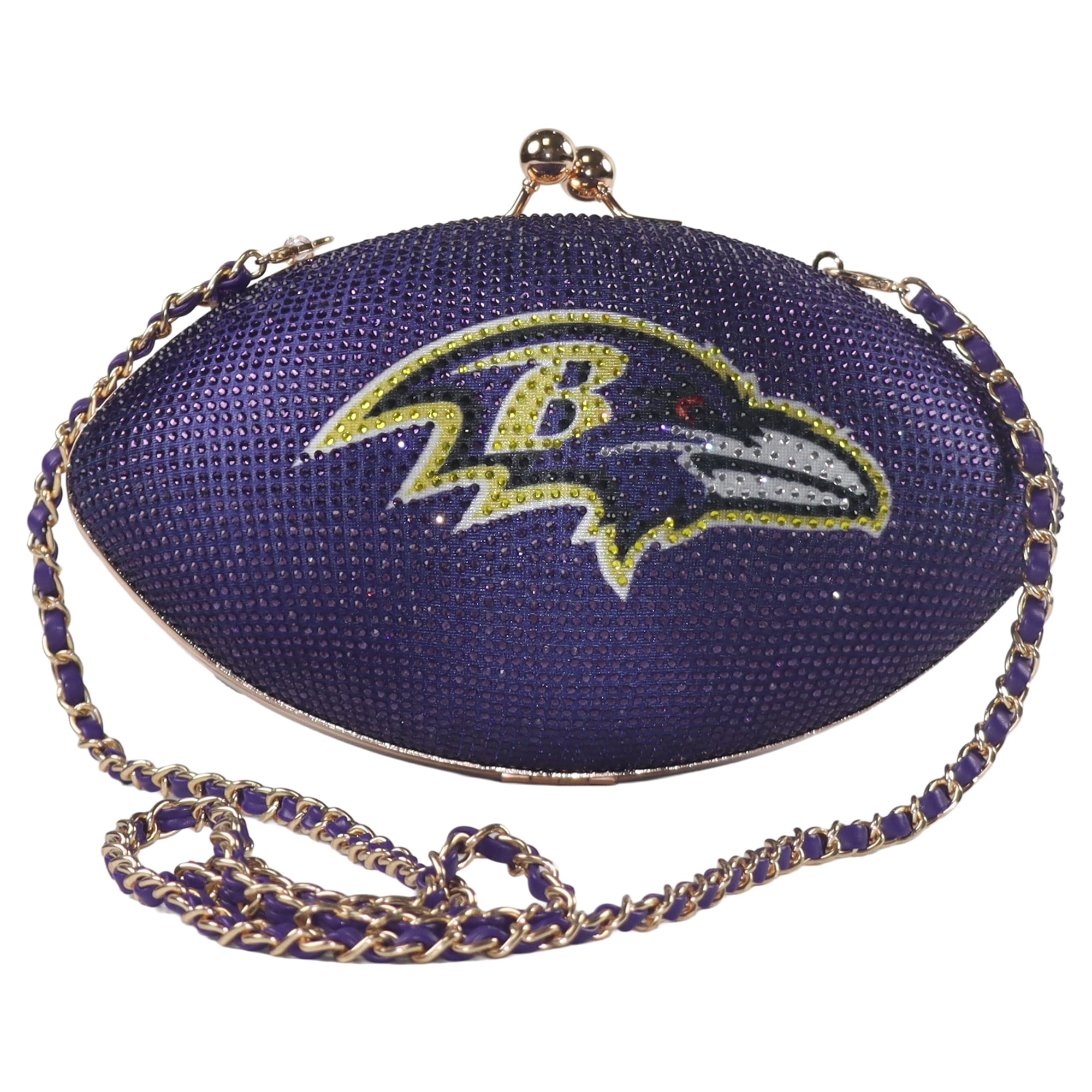 Women's FABGATING by Cuce  Purple Baltimore Ravens Team Color Crystal Football Purse