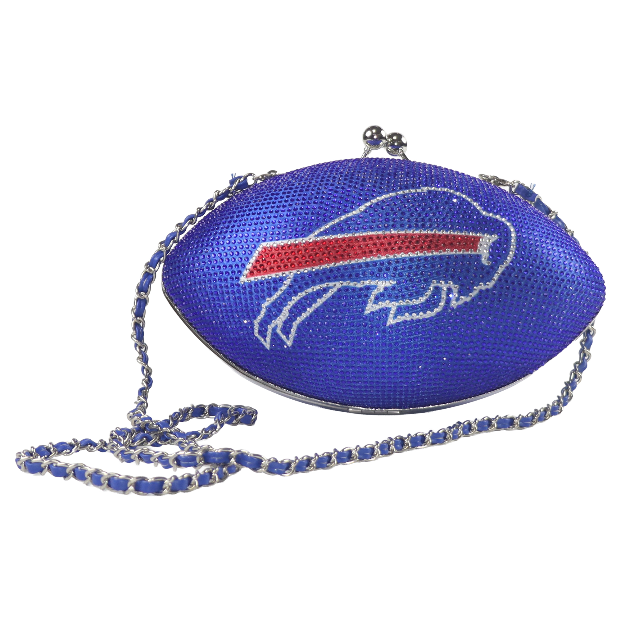 Women's FABGATING by Cuce Blue Buffalo Bills Team Color Crystal Football Purse