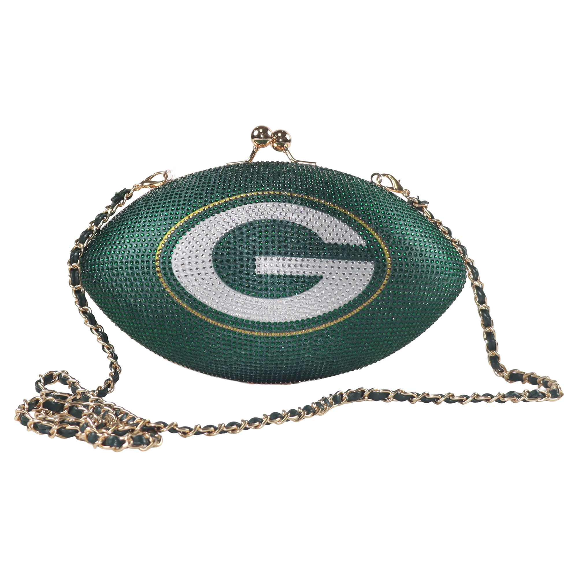 Women's FABGATING by Cuce  Green Green Bay Packers Team Color Crystal Football Purse