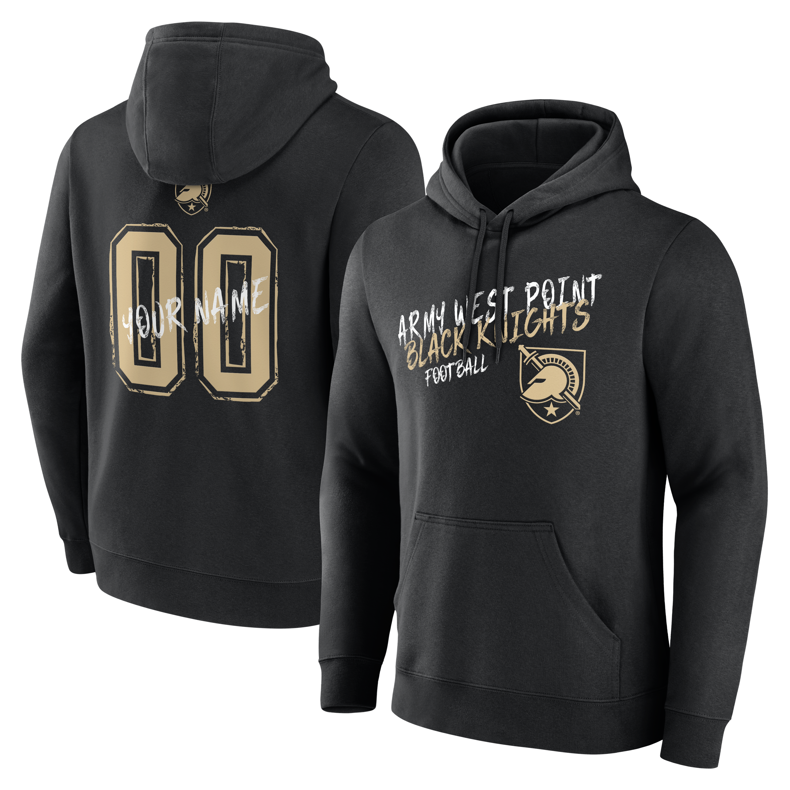 Men’s Black Army Black Knights Hustle Personalized Name & Number Hoodie Men’s Black Army Black Knights Hustle Personalized Name & Number Hoodie