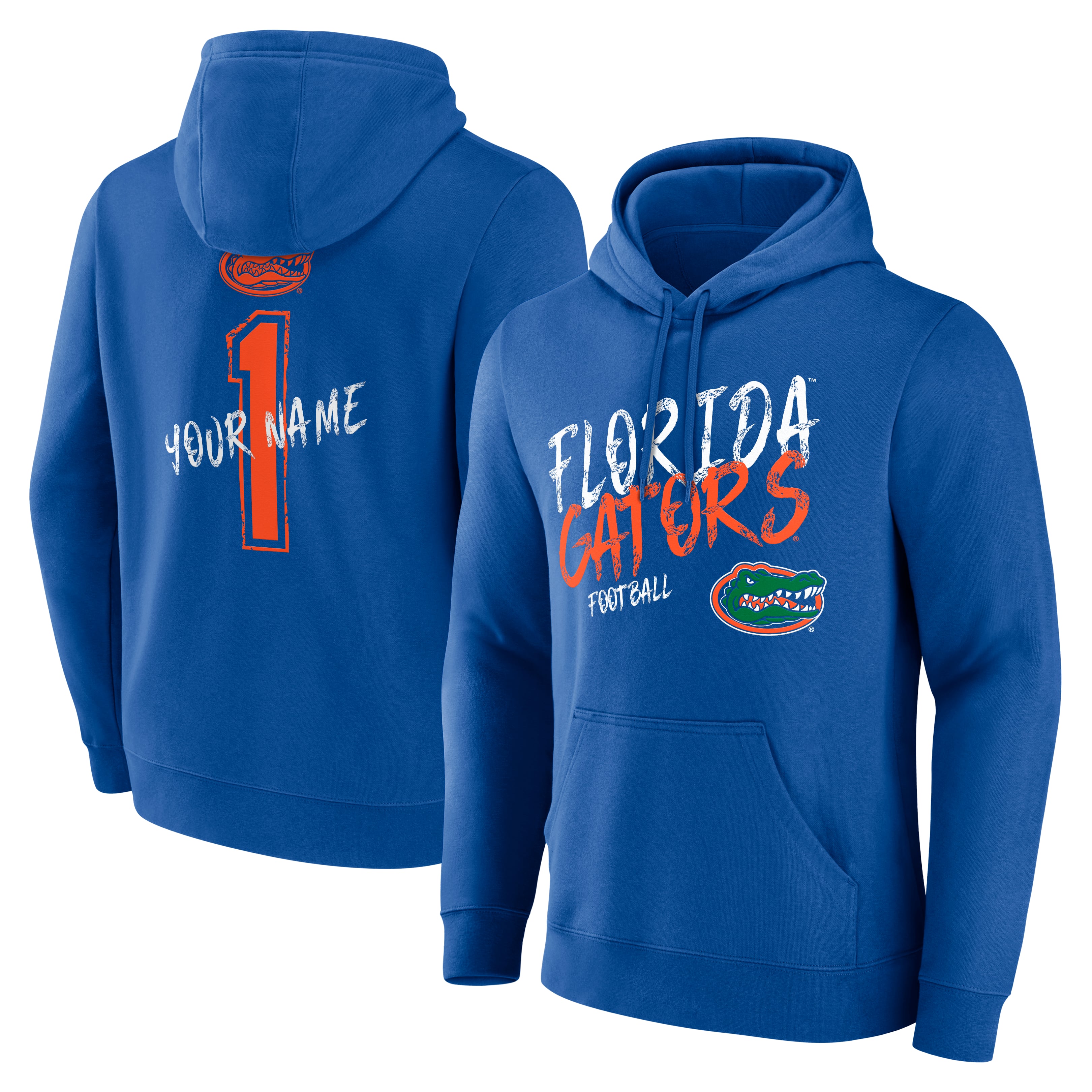 Men's Royal Florida Gators Hustle Personalized Name Hoodie