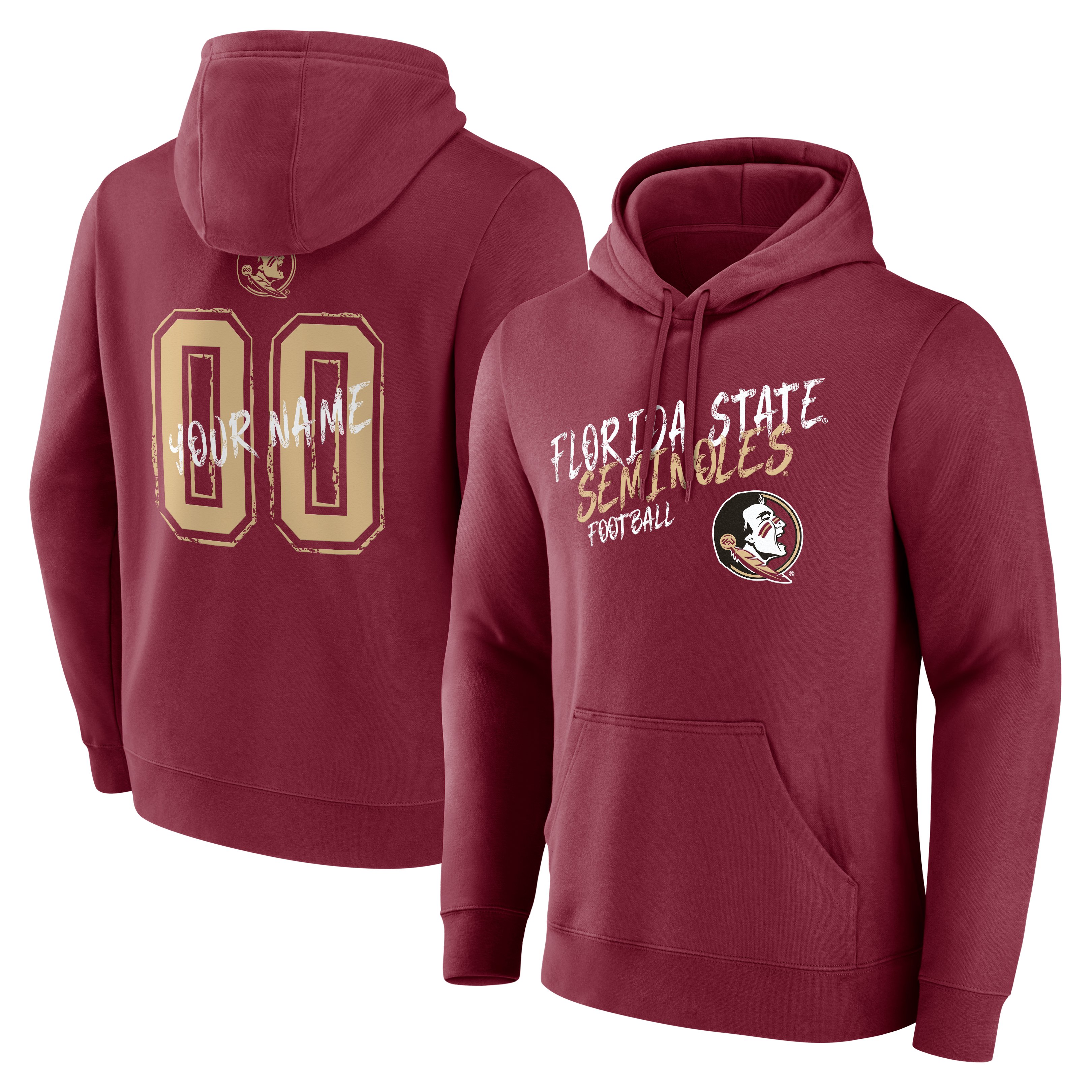 Men's Garnet Florida State Seminoles Hustle Personalized Name & Number Hoodie