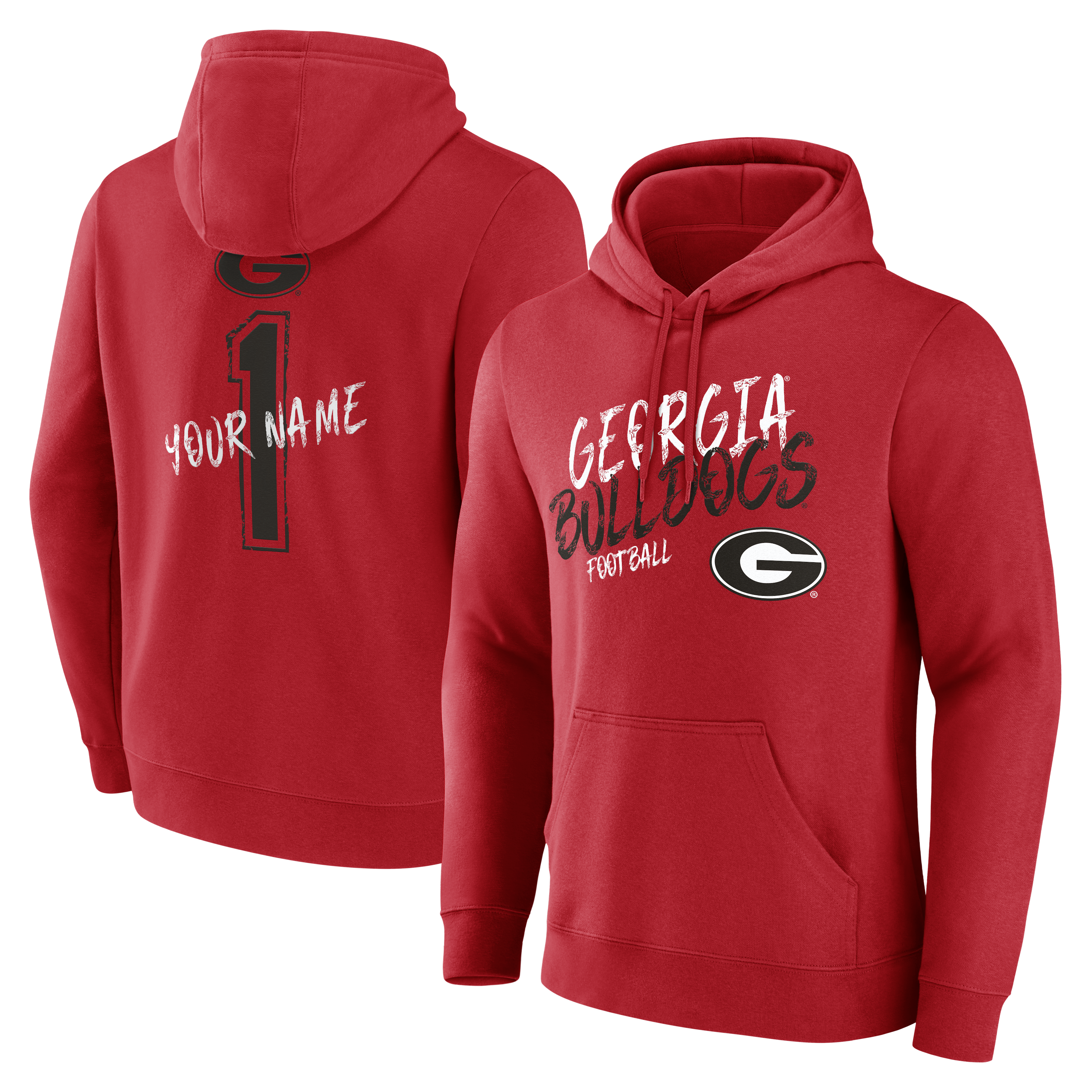 Men’s Red Georgia Bulldogs Hustle Personalized Name Hoodie Men’s Red Georgia Bulldogs Hustle Personalized Name Hoodie