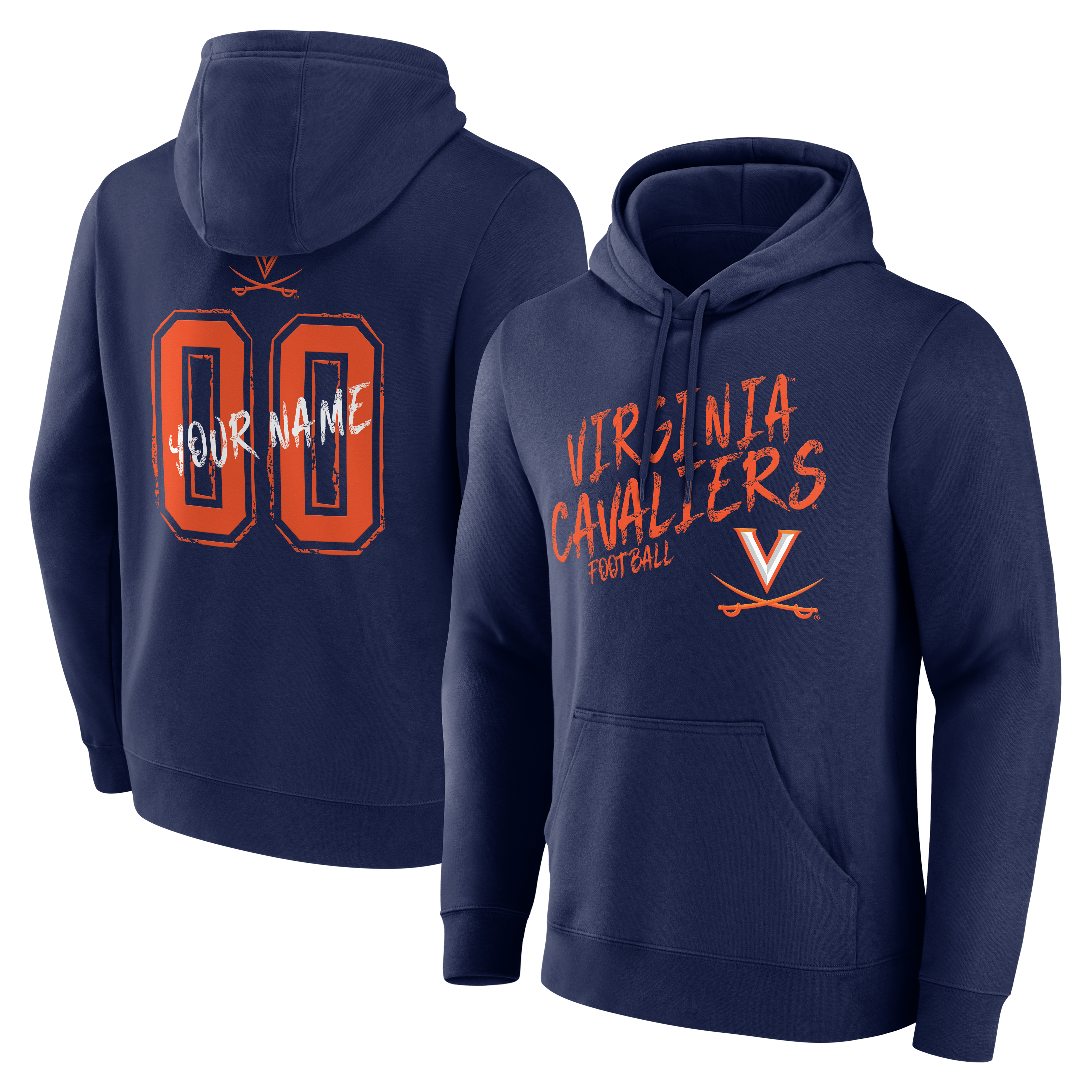 Men’s Navy Virginia Cavaliers Hustle Personalized Name & Number Hoodie