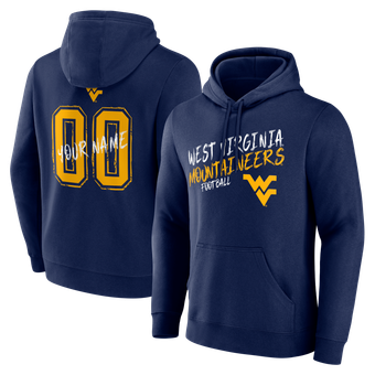 Men's Navy West Virginia Mountaineers Hustle Personalized Name & Number Hoodie