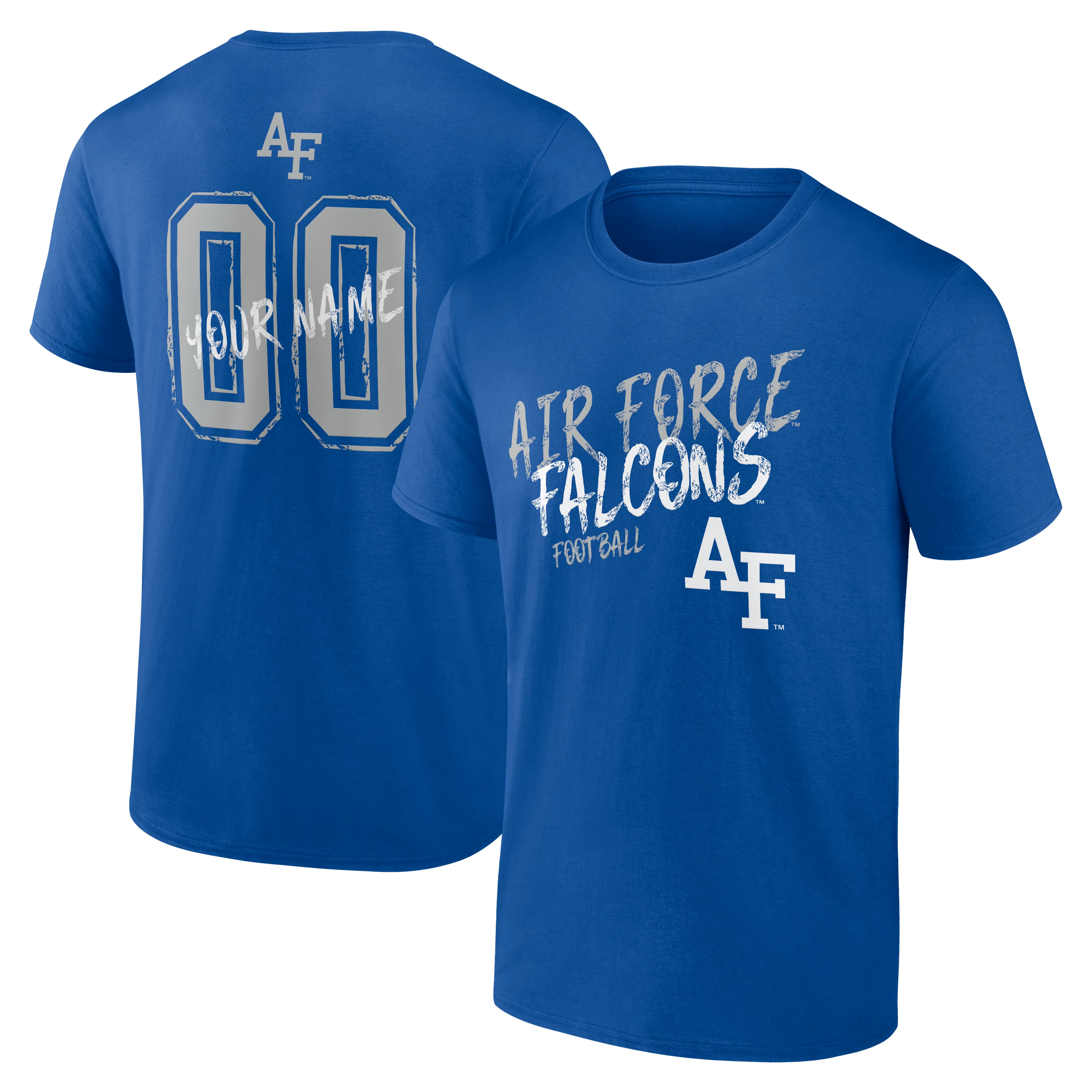 Men's Royal Air Force Falcons Hustle Personalized Name & Number T-Shirt