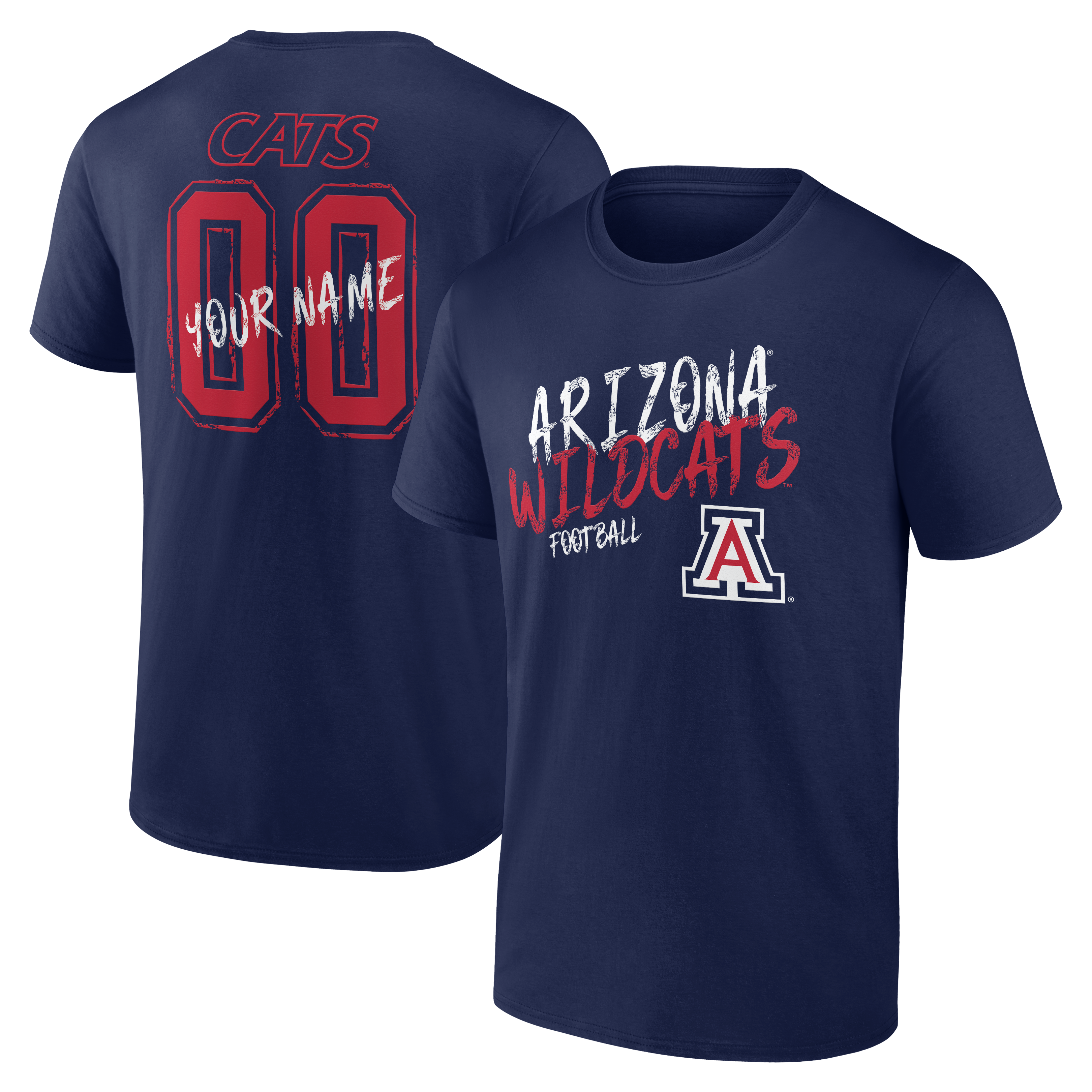 Men’s Navy Arizona Wildcats Hustle Personalized Name & Number T-Shirt