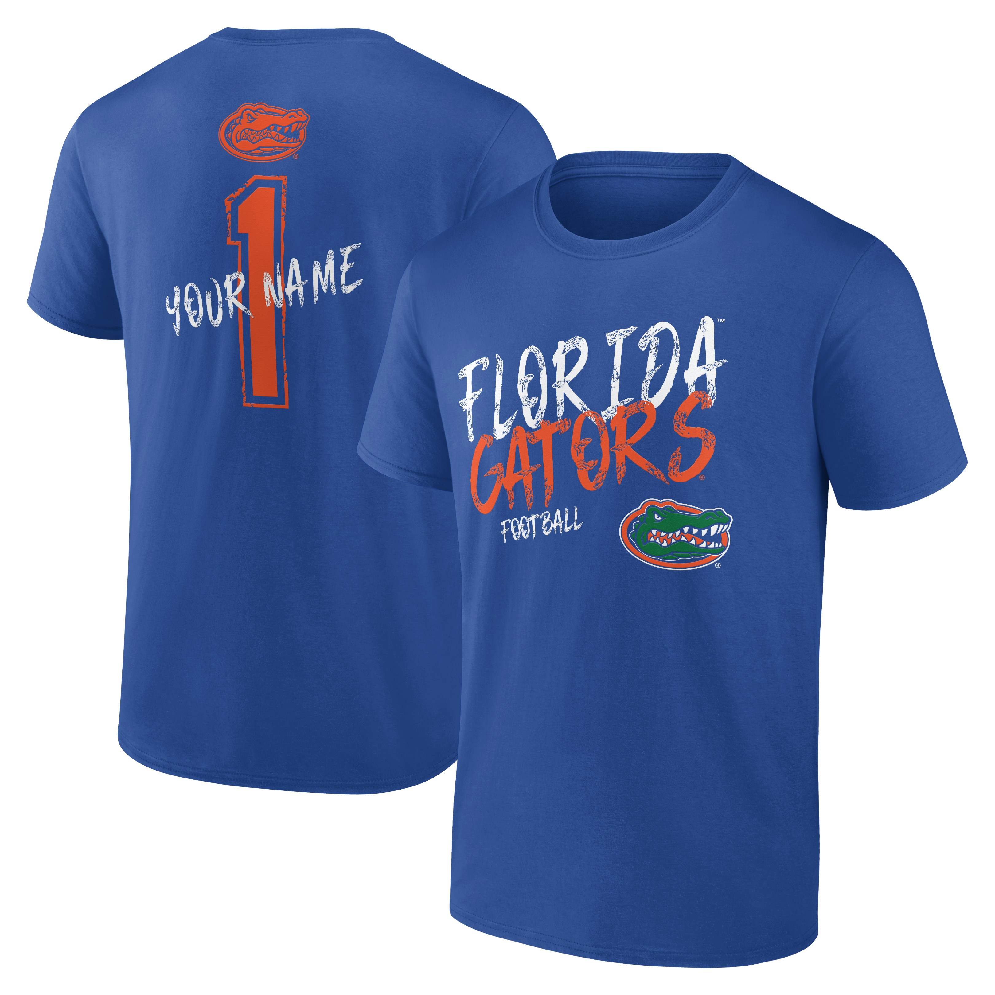 Men’s Royal Florida Gators Hustle Personalized Name T-Shirt