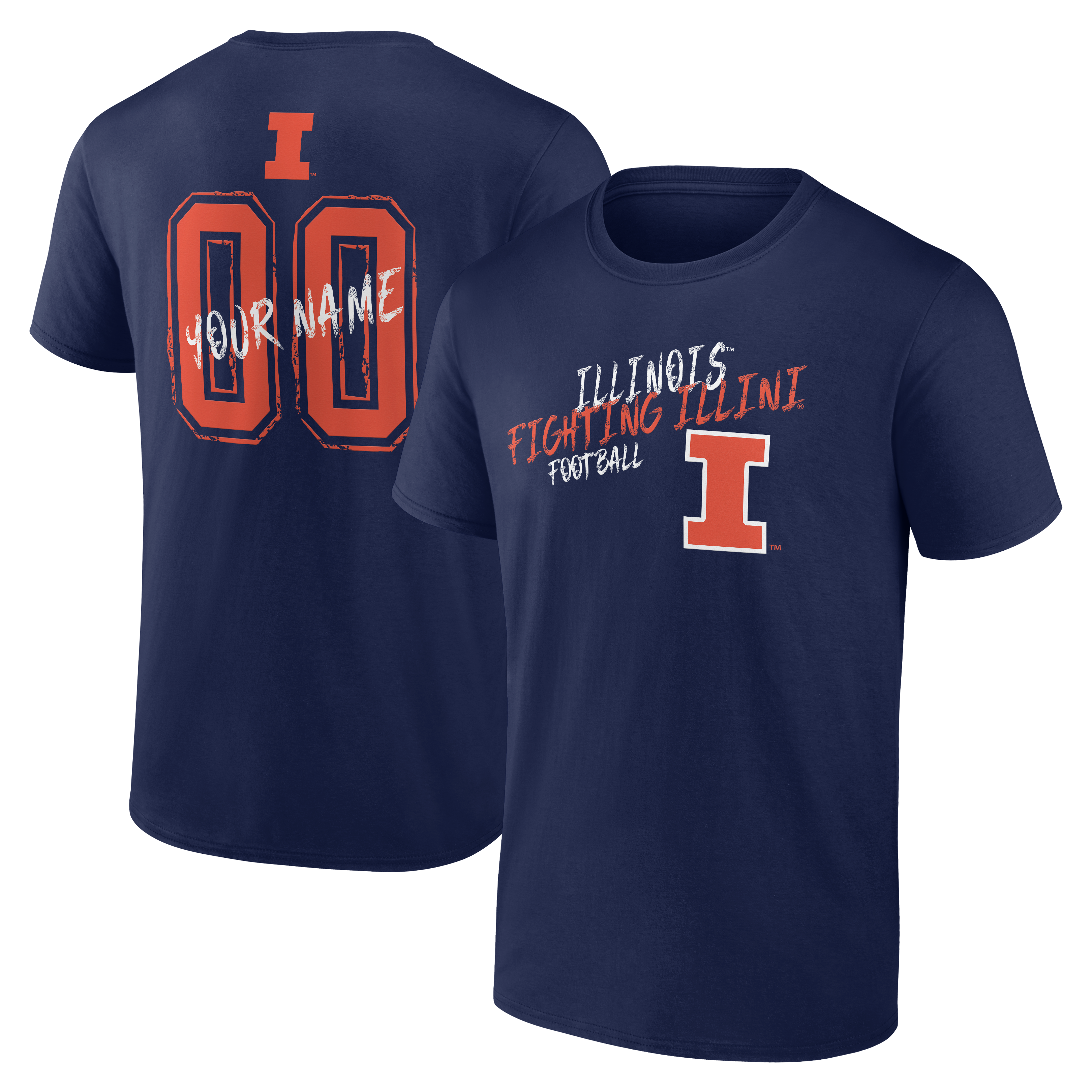Men’s Navy Illinois Fighting Illini Hustle Personalized Name & Number T-Shirt Men’s Navy Illinois Fighting Illini Hustle Personalized Name & Number T-Shirt