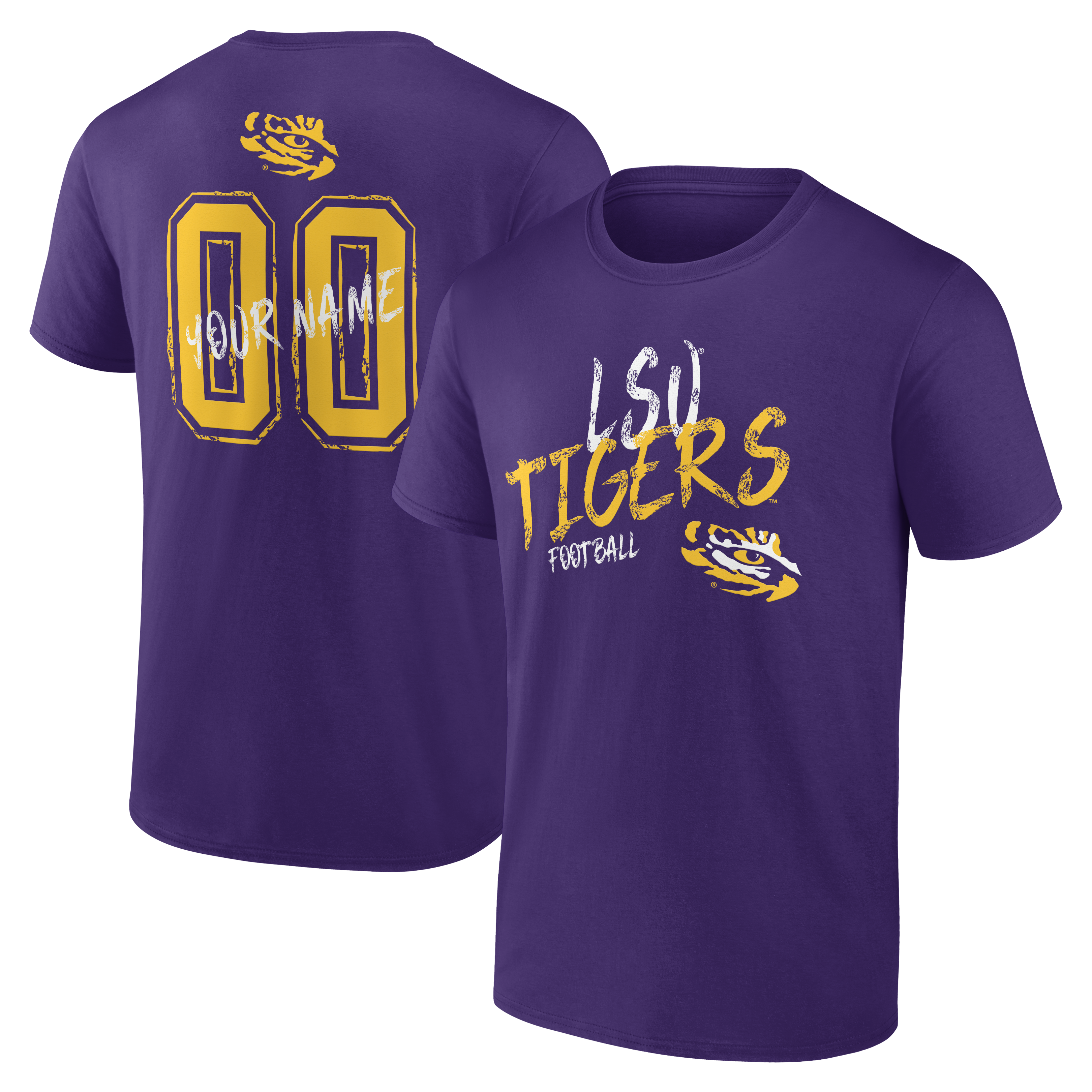 Men’s Purple LSU Tigers Hustle Personalized Name & Number T-Shirt Men’s Purple LSU Tigers Hustle Personalized Name & Number T-Shirt