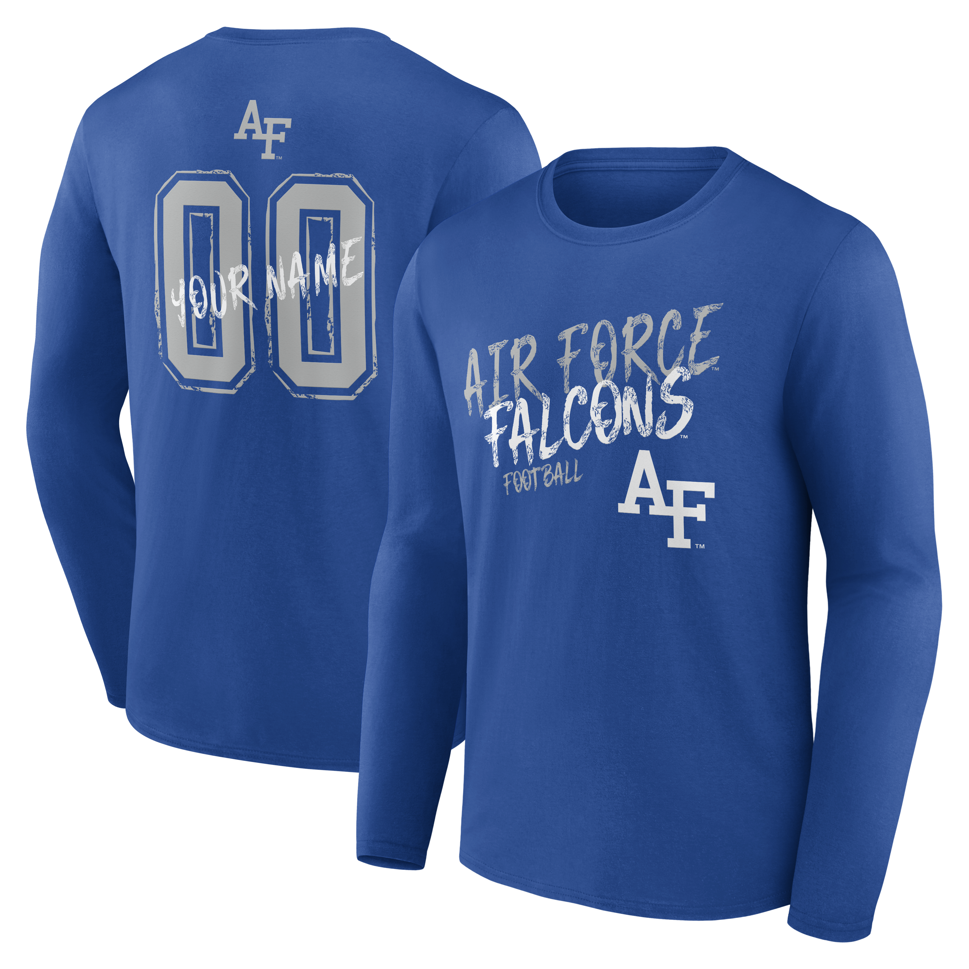 Men’s Royal Air Force Falcons Hustle Personalized Name & Number Long Sleeve T-Shirt Men’s Royal Air Force Falcons Hustle Personalized Name & Number Long Sleeve T-Shirt